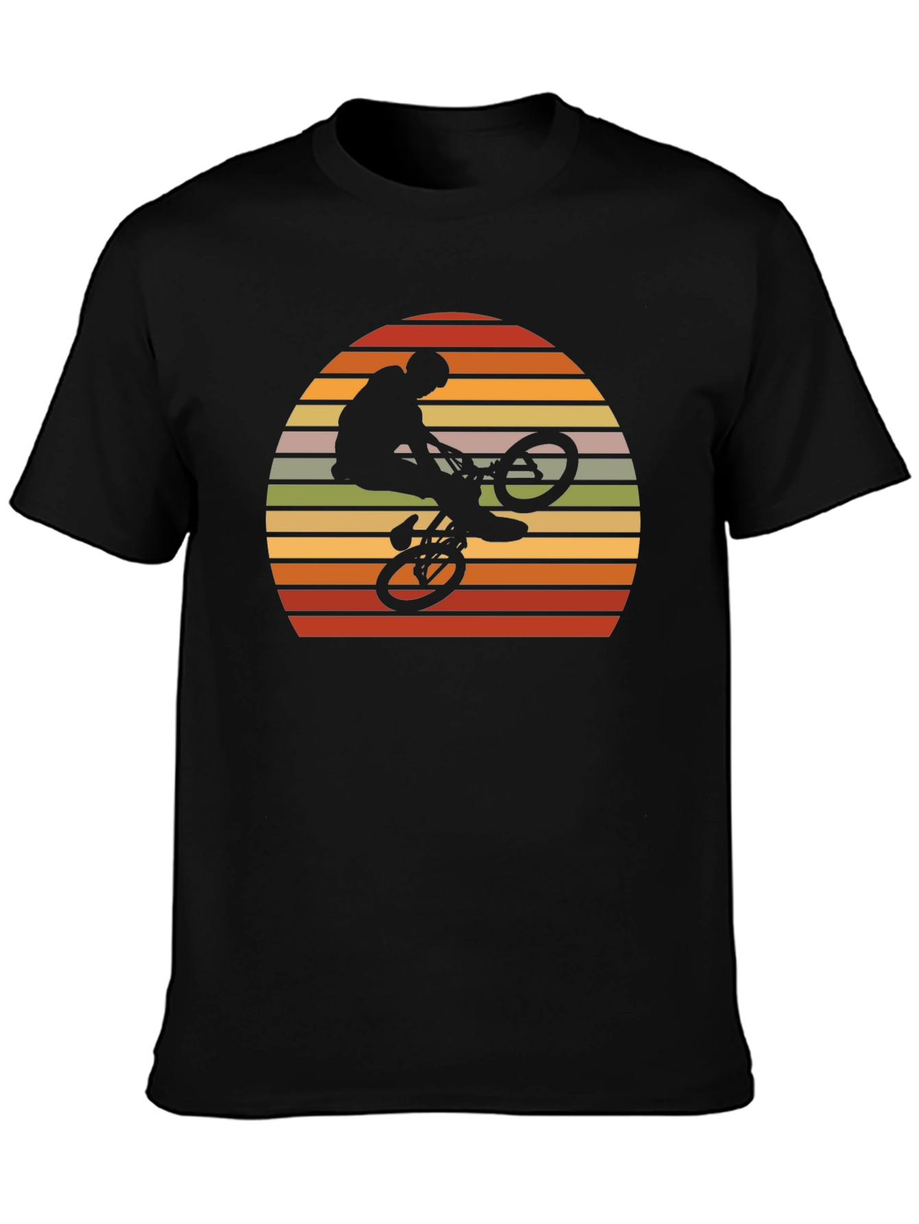 Retro BMX Rider Sunset Graphic Tee