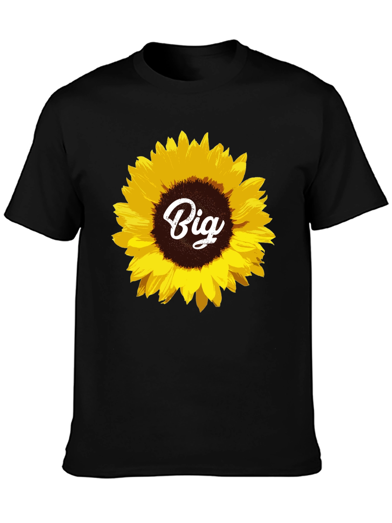 Sunflower Big Tee - Black Cotton T-Shirt
