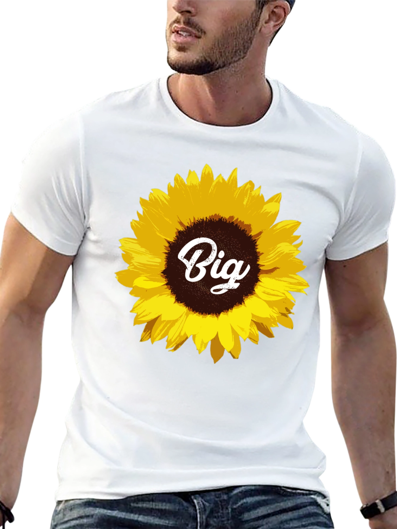 Sunflower Big Tee - Black Cotton T-Shirt