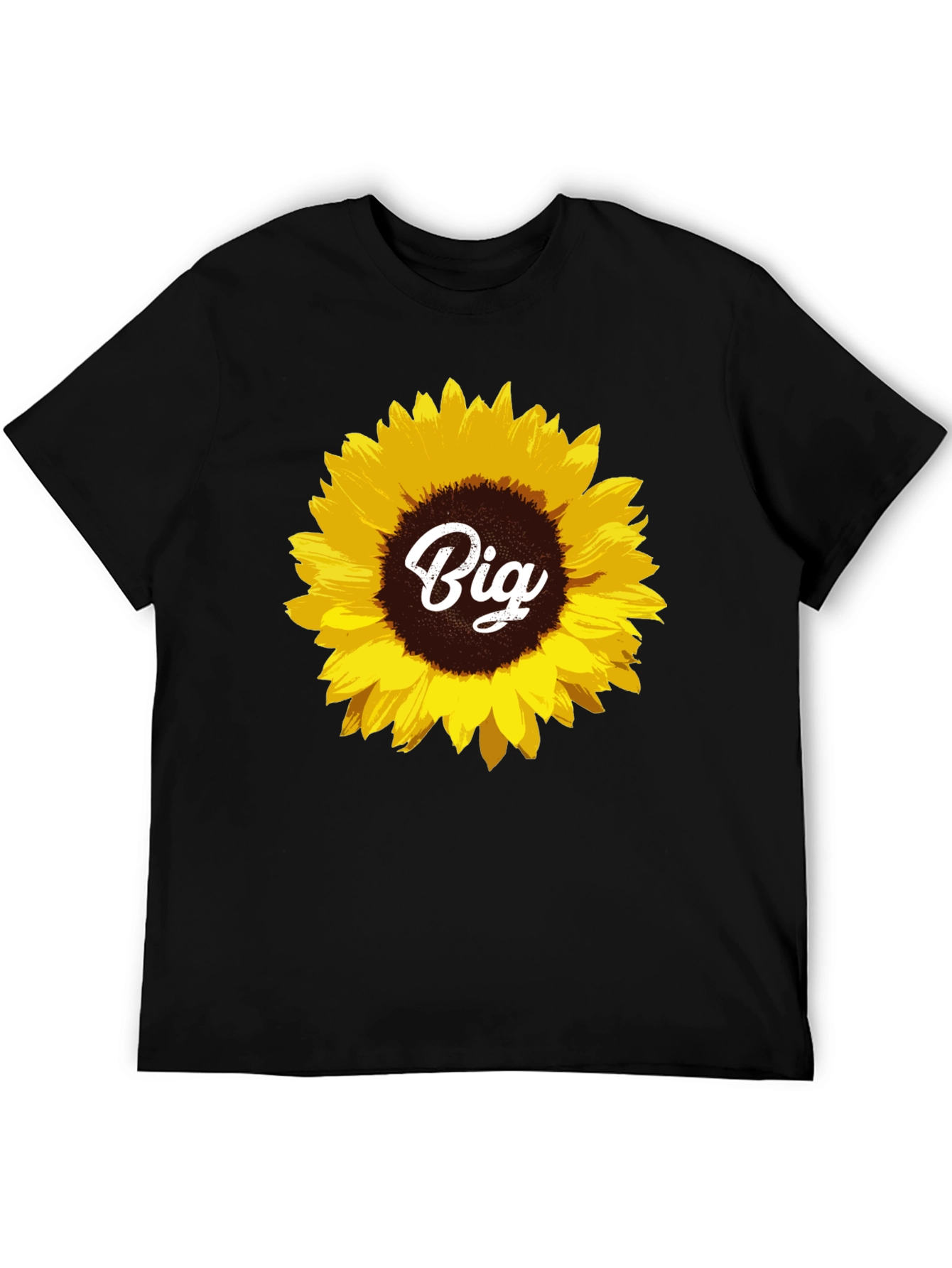 Sunflower Big Tee - Black Cotton T-Shirt