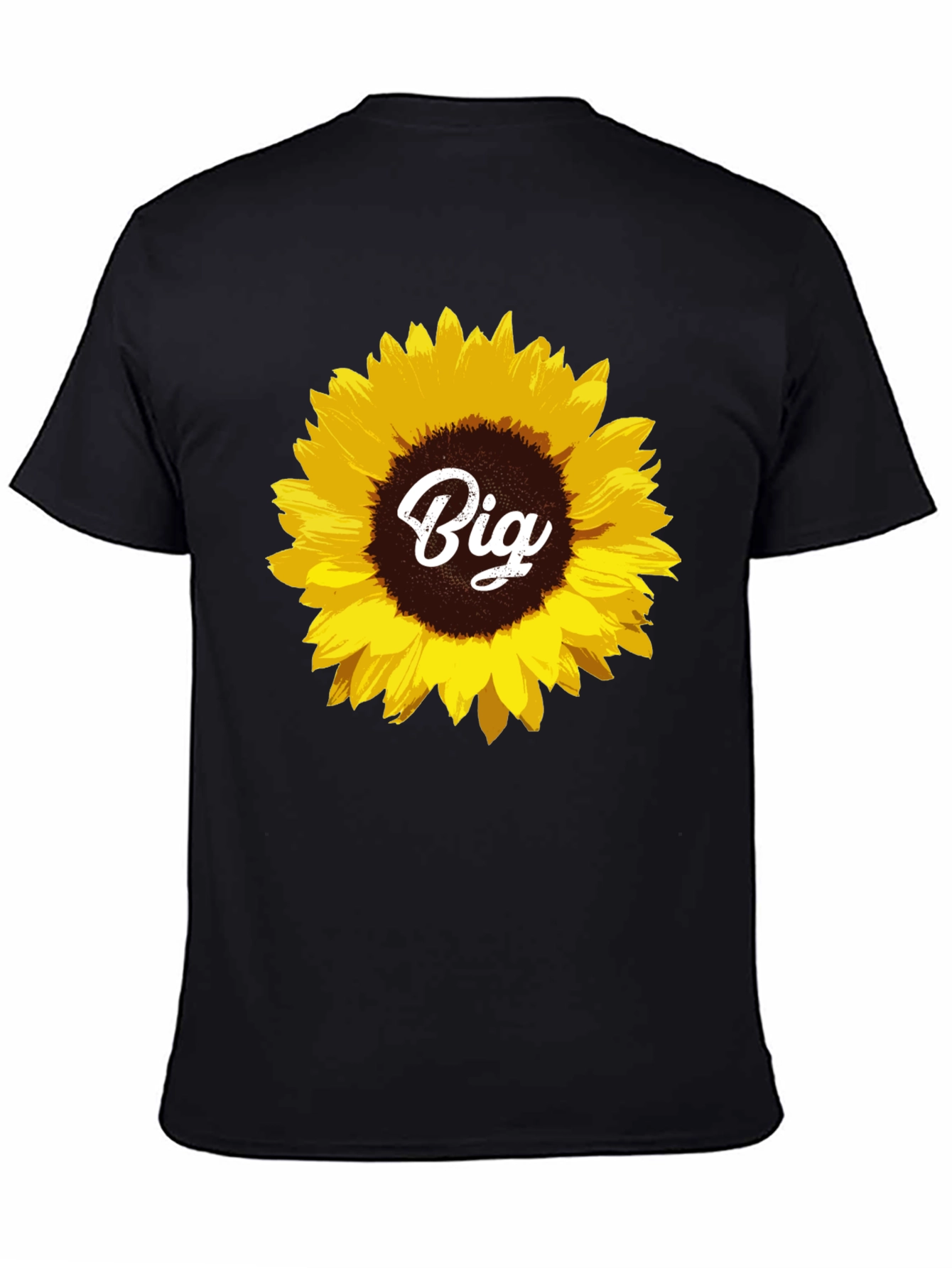 Sunflower Big Tee - Black Cotton T-Shirt