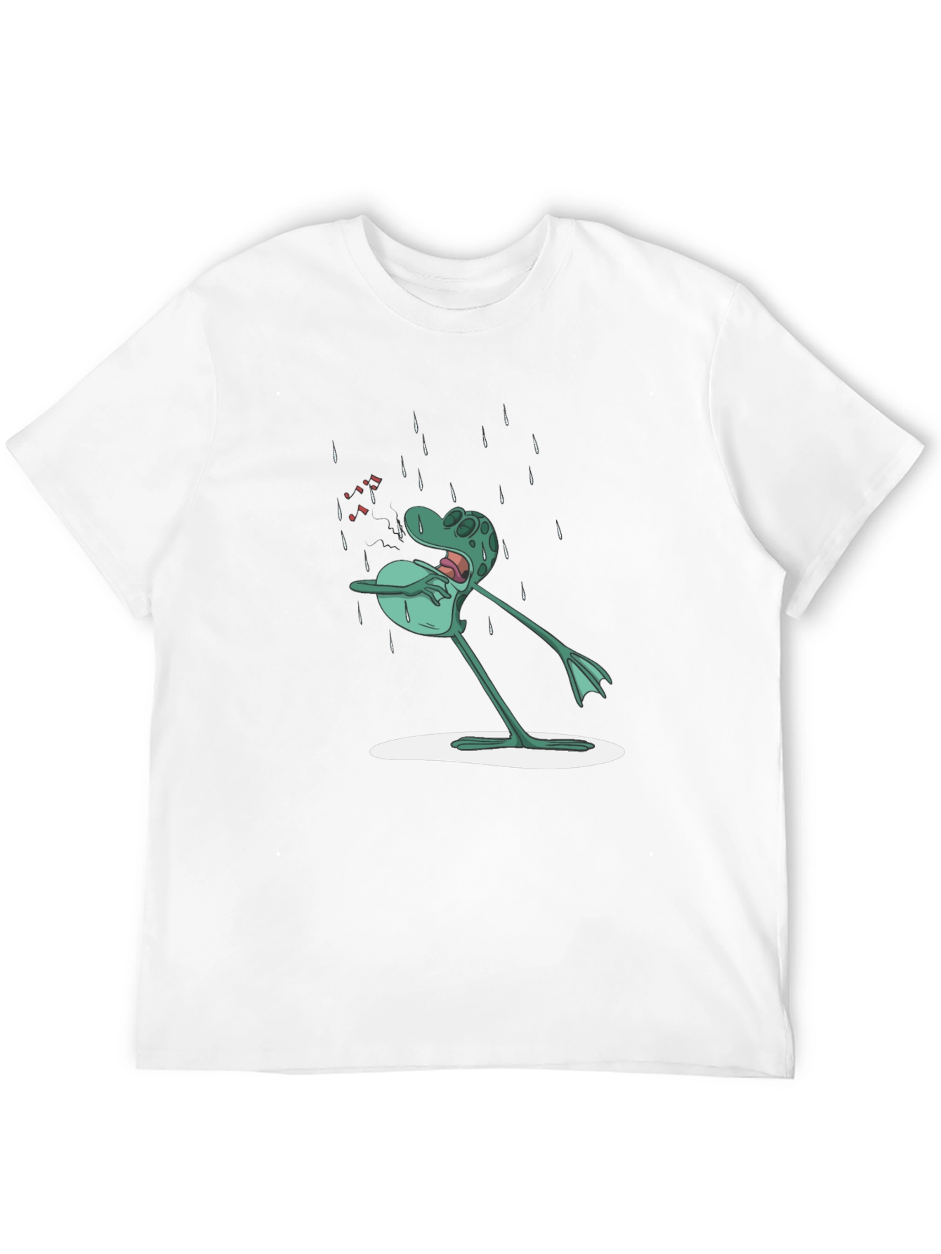 Frog in Rain Mens Graphic Tee - Black