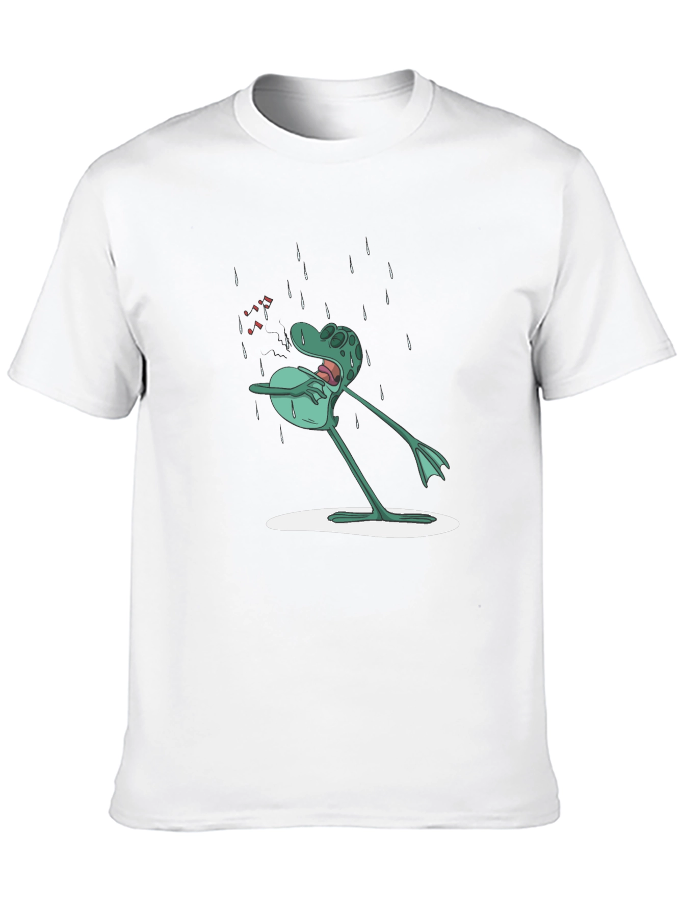 Frog in Rain Mens Graphic Tee - Black