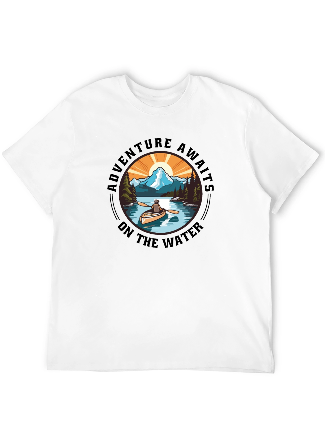 Adventure Awaits Tee: Outdoorsmans Black T-Shirt