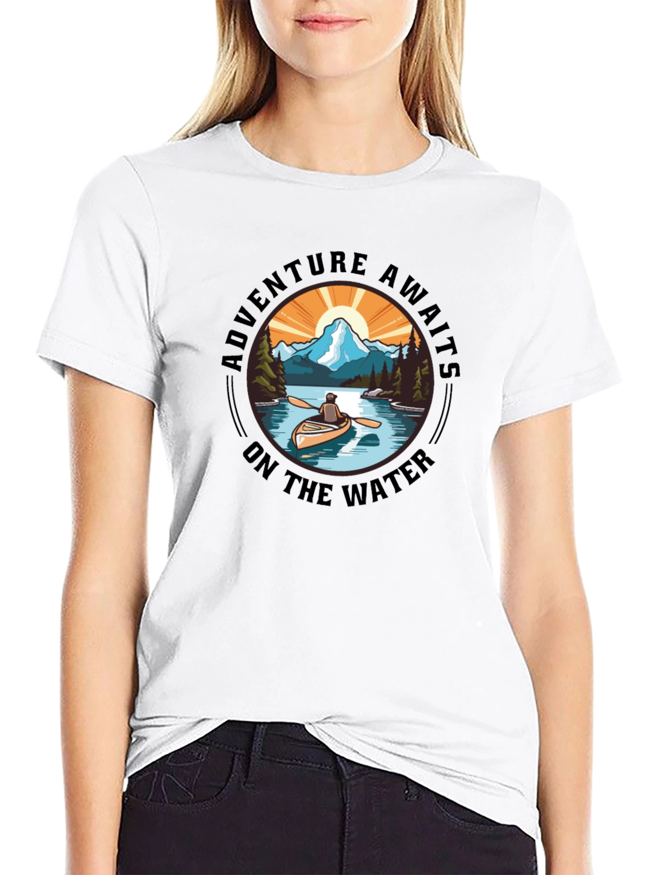 Adventure Awaits Tee: Outdoorsmans Black T-Shirt