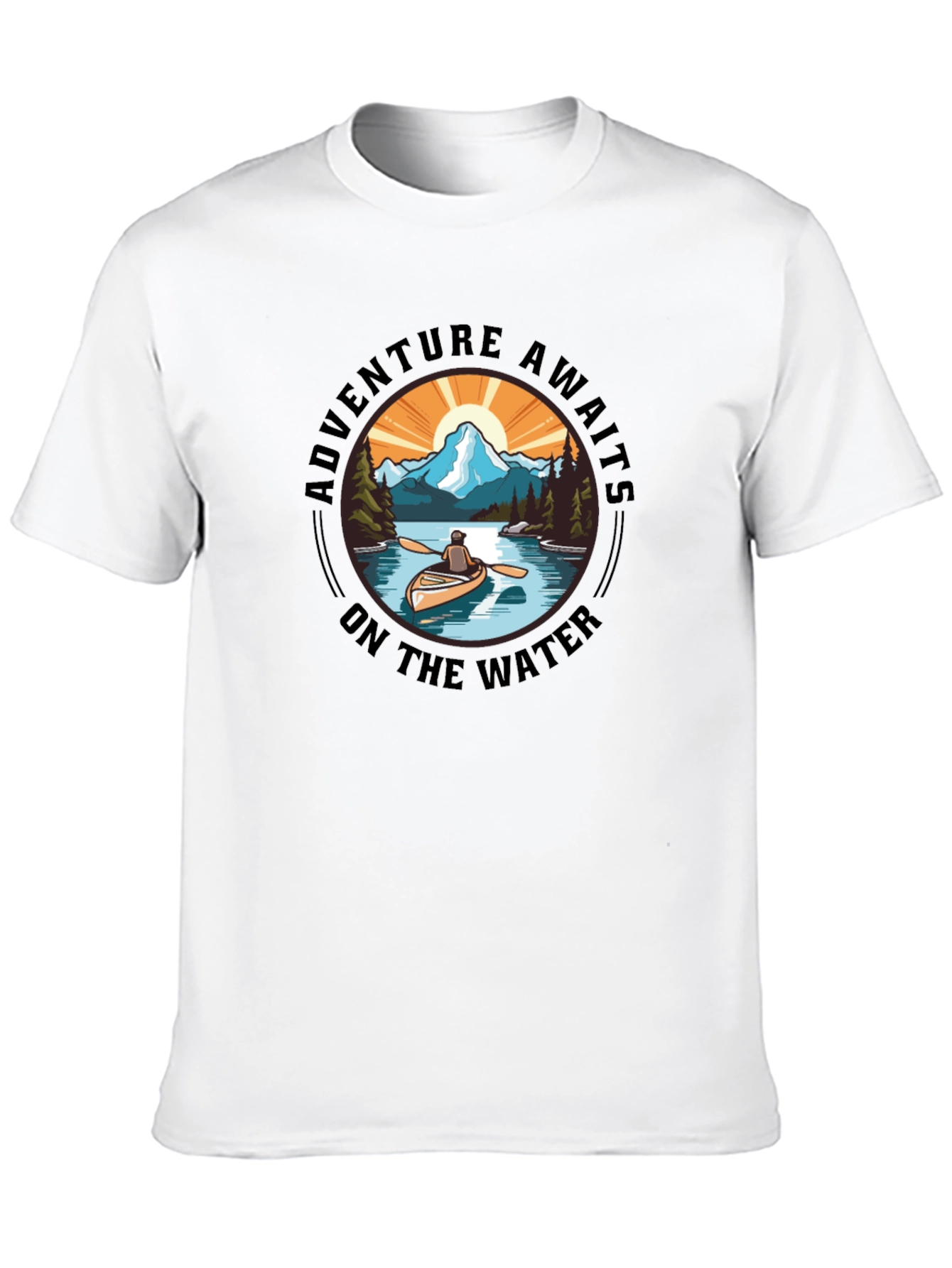 Adventure Awaits Tee: Outdoorsmans Black T-Shirt