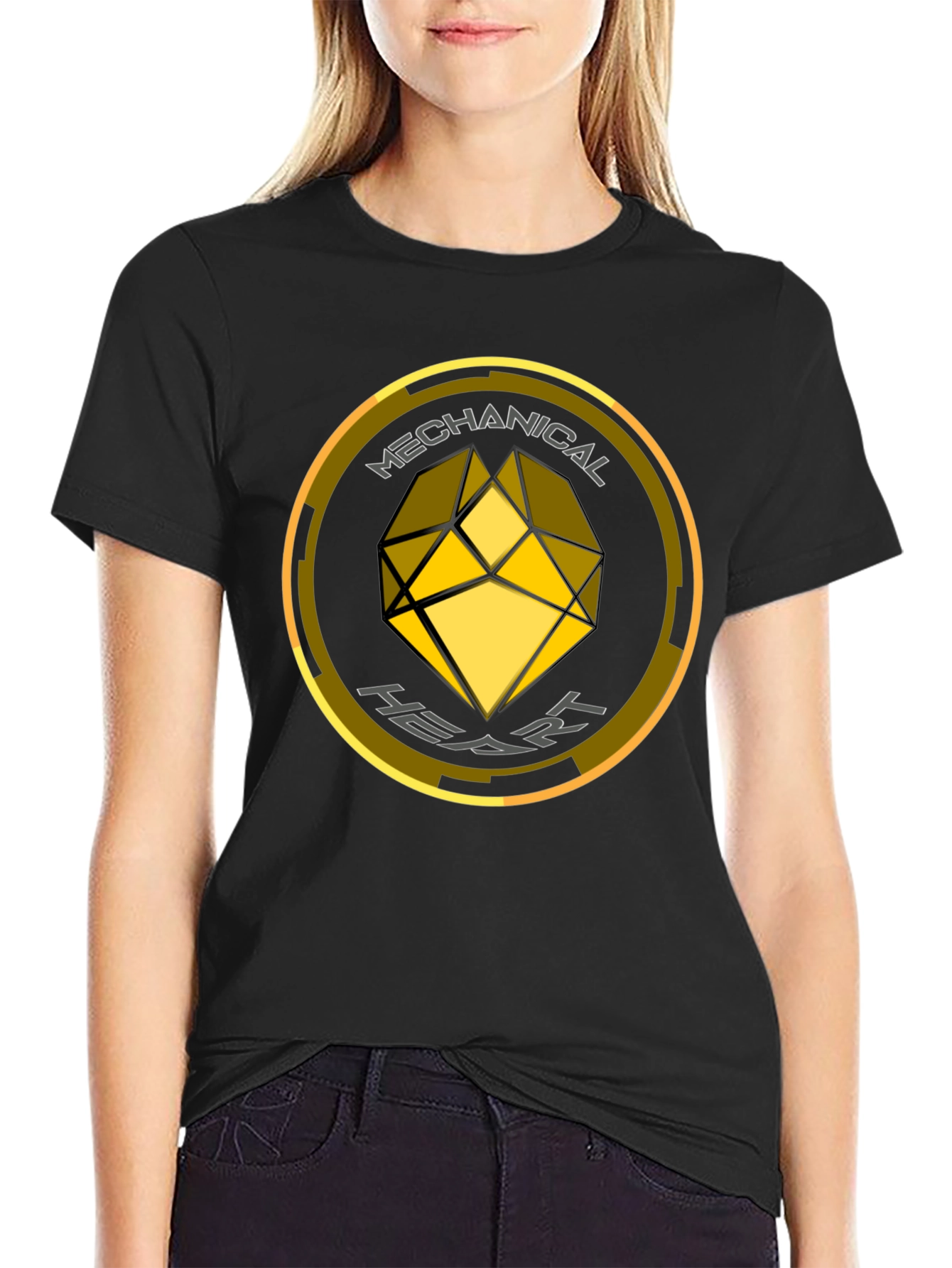 Mechanical Heart Graphic Tee - Black