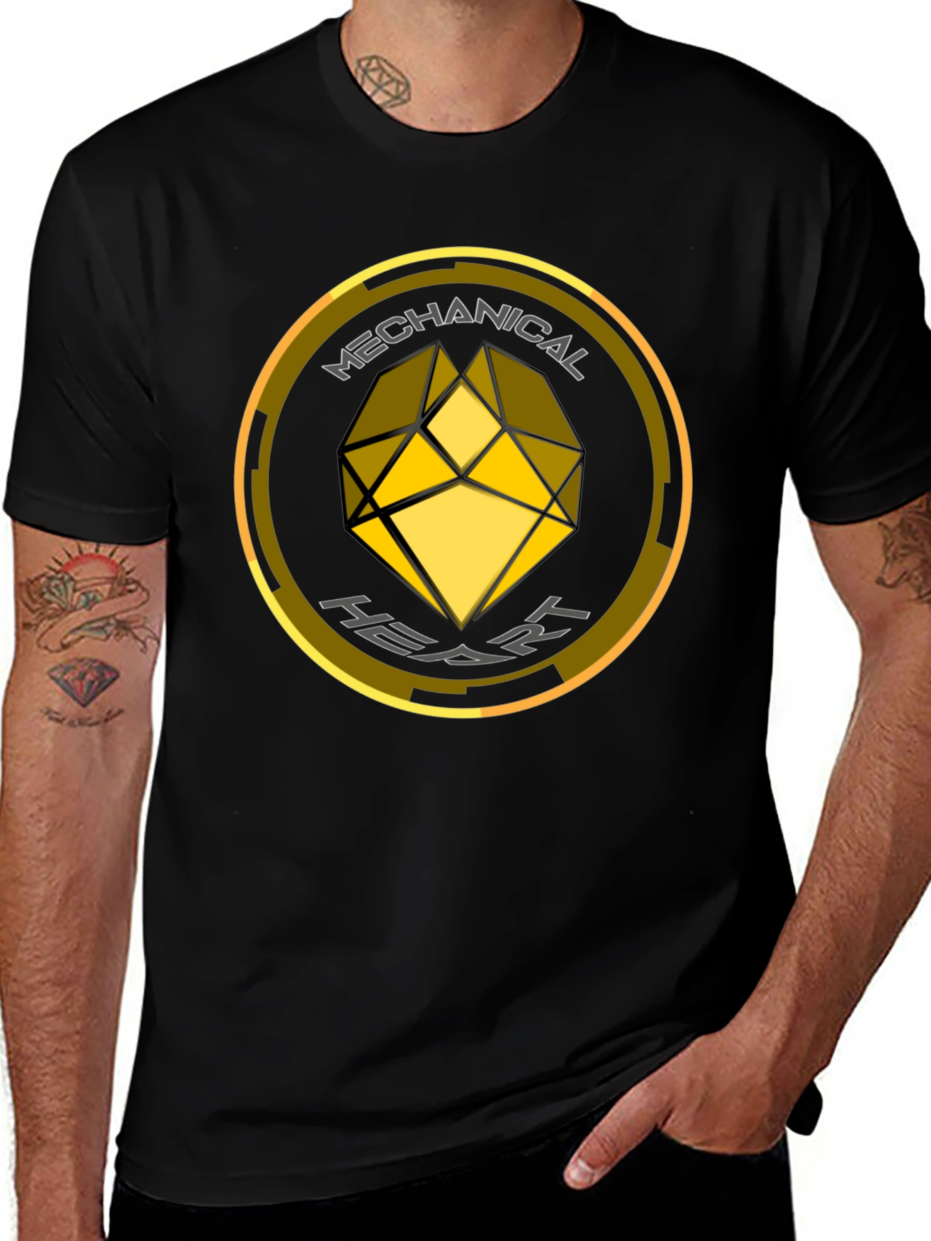 Mechanical Heart Graphic Tee - Black