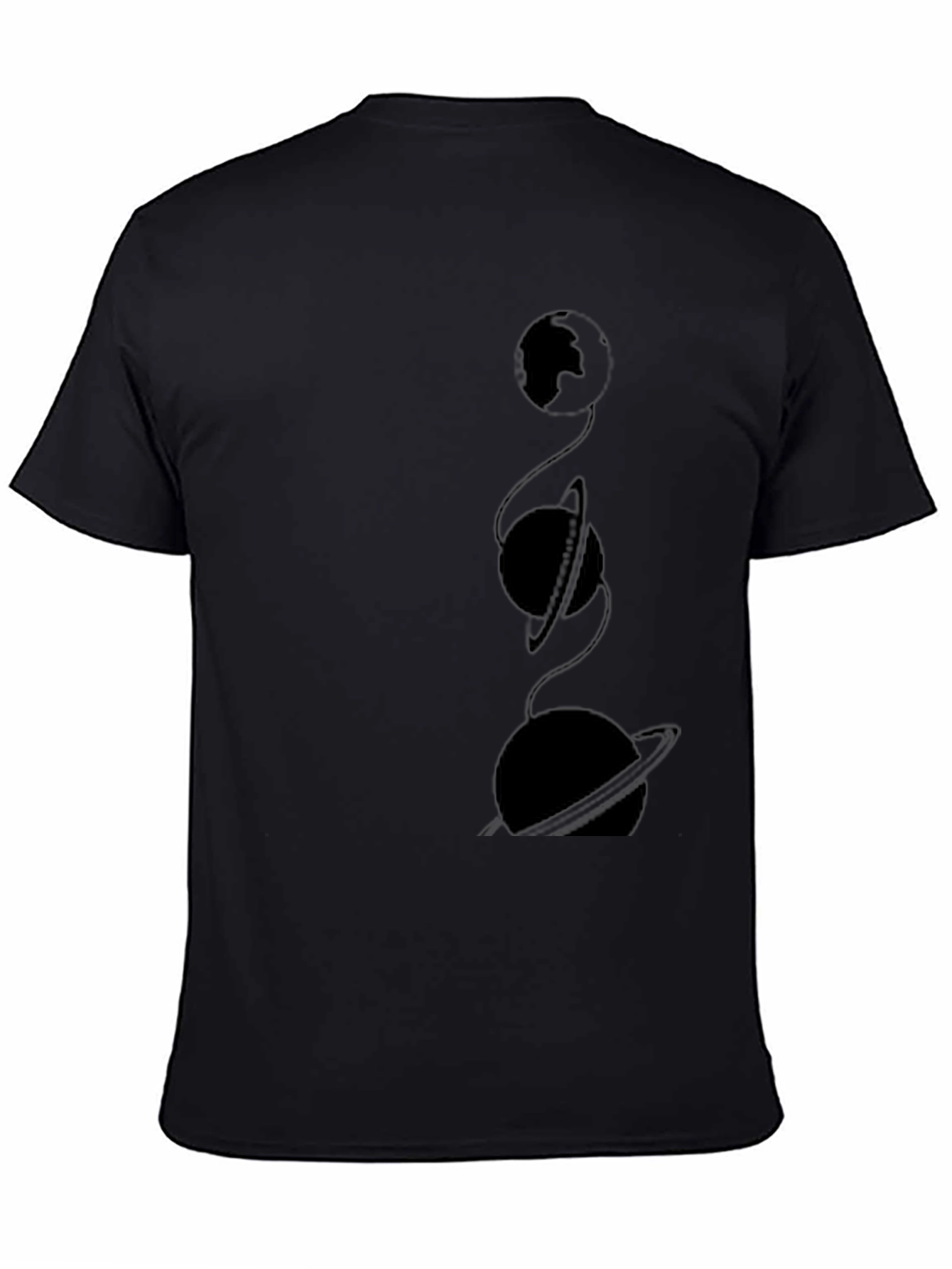 Mens Black Graphic Tee - Planet Design
