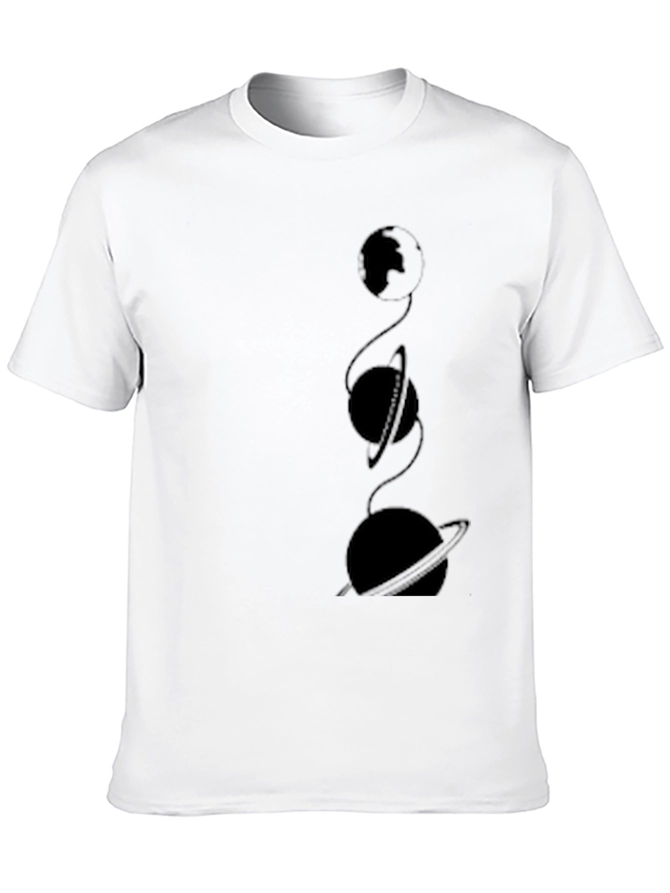 Mens Black Graphic Tee - Planet Design