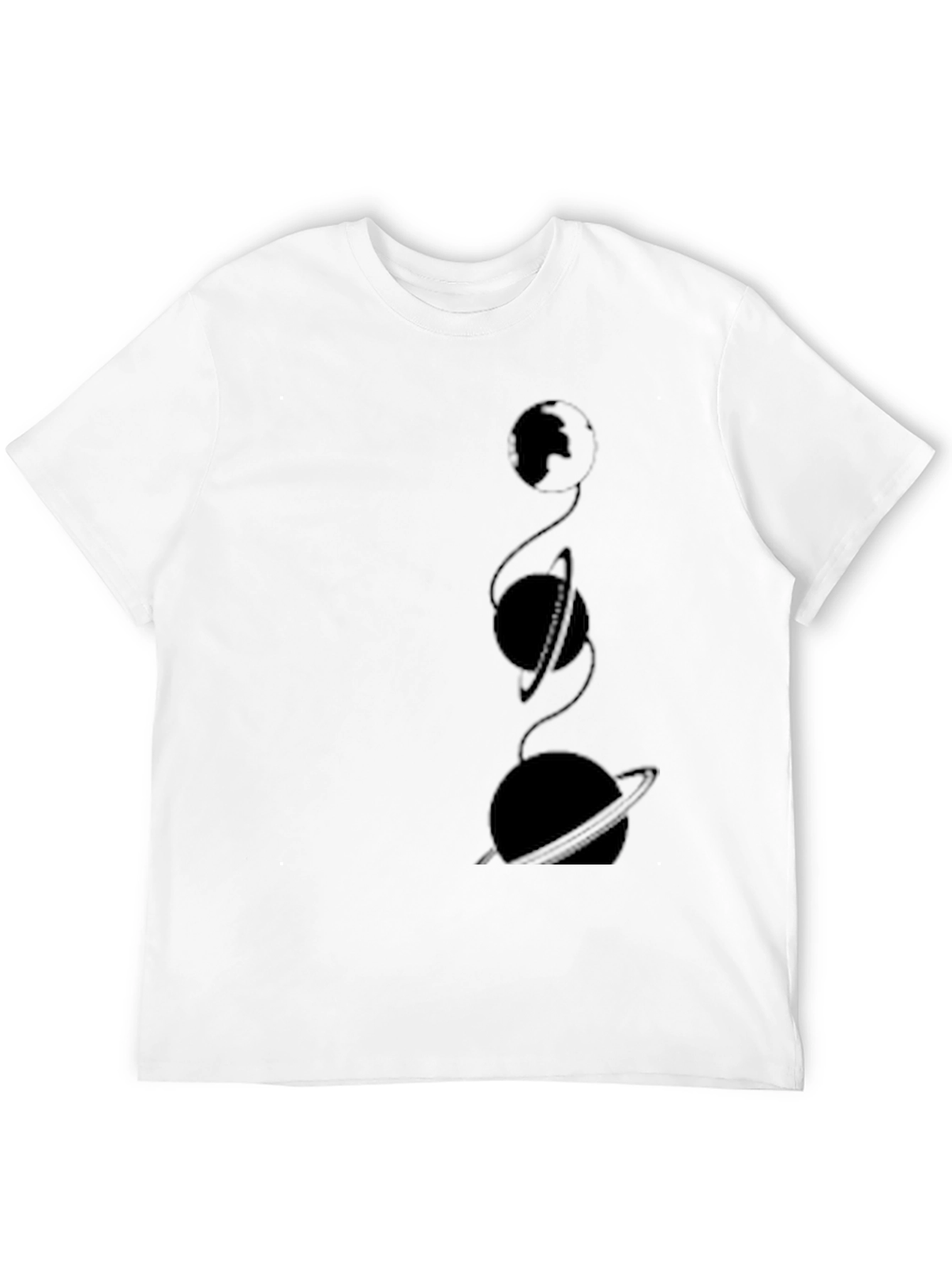 Mens Black Graphic Tee - Planet Design