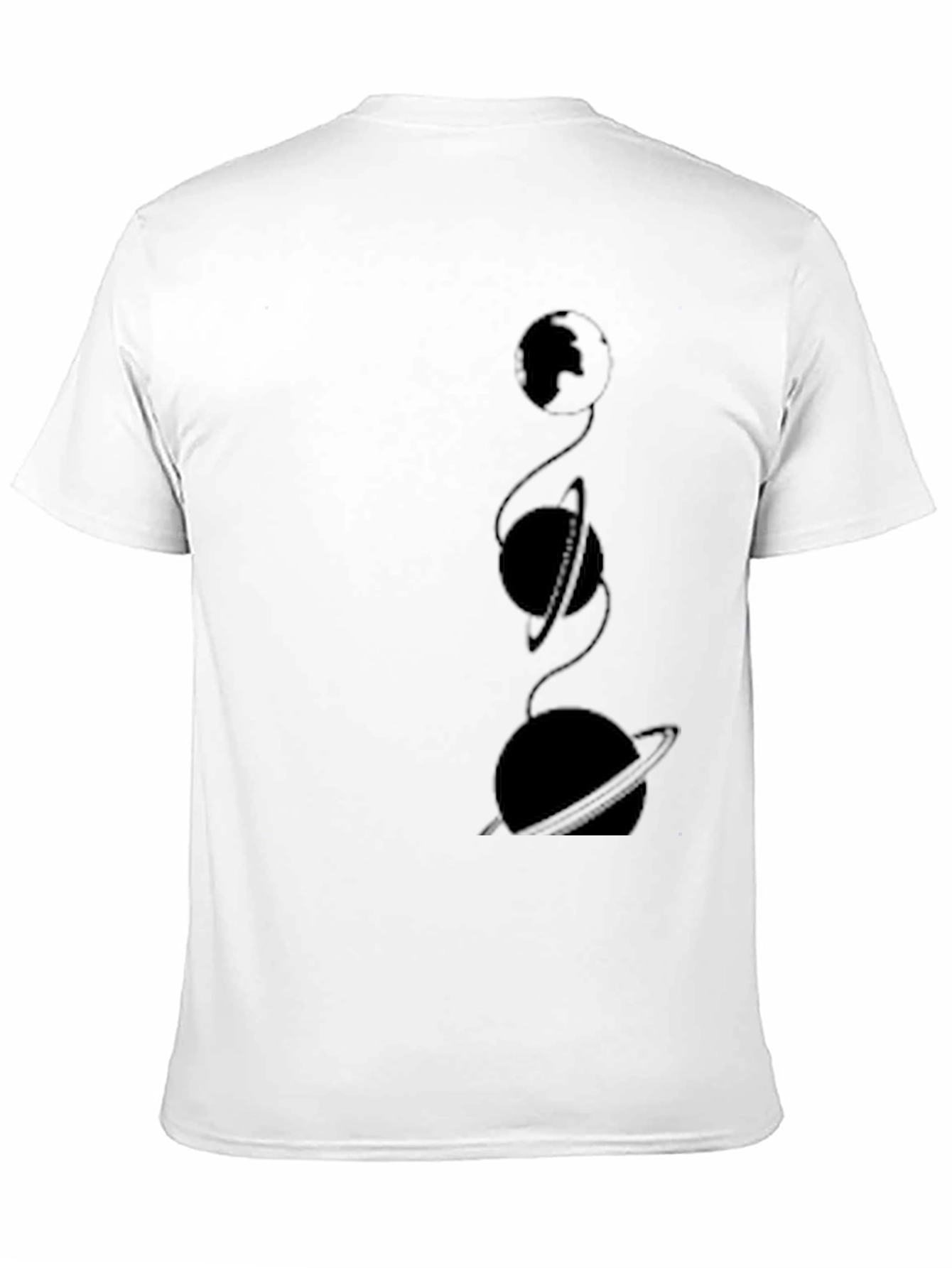 Mens Black Graphic Tee - Planet Design