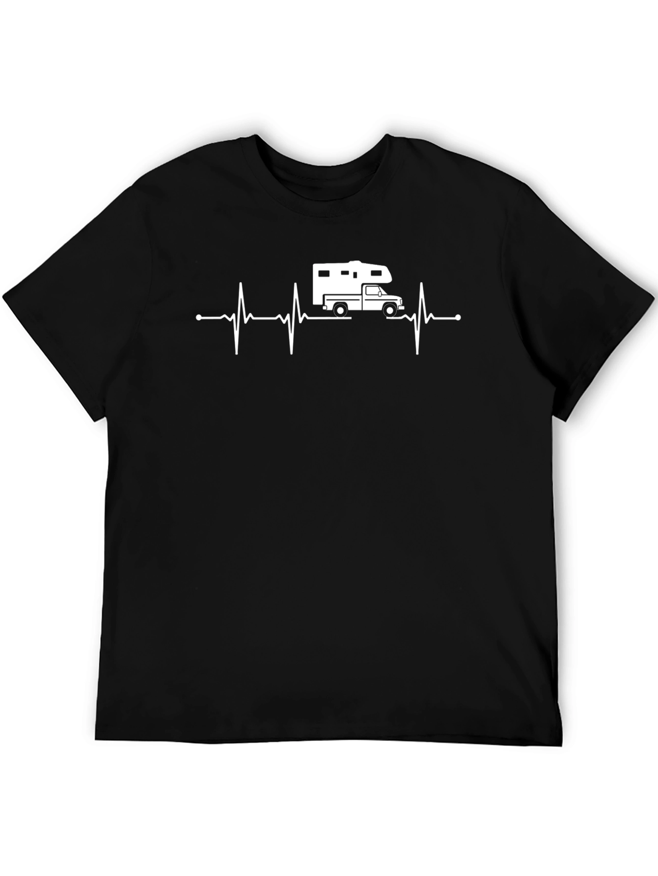 RV Heartbeat T-Shirt - Black Camping Tee