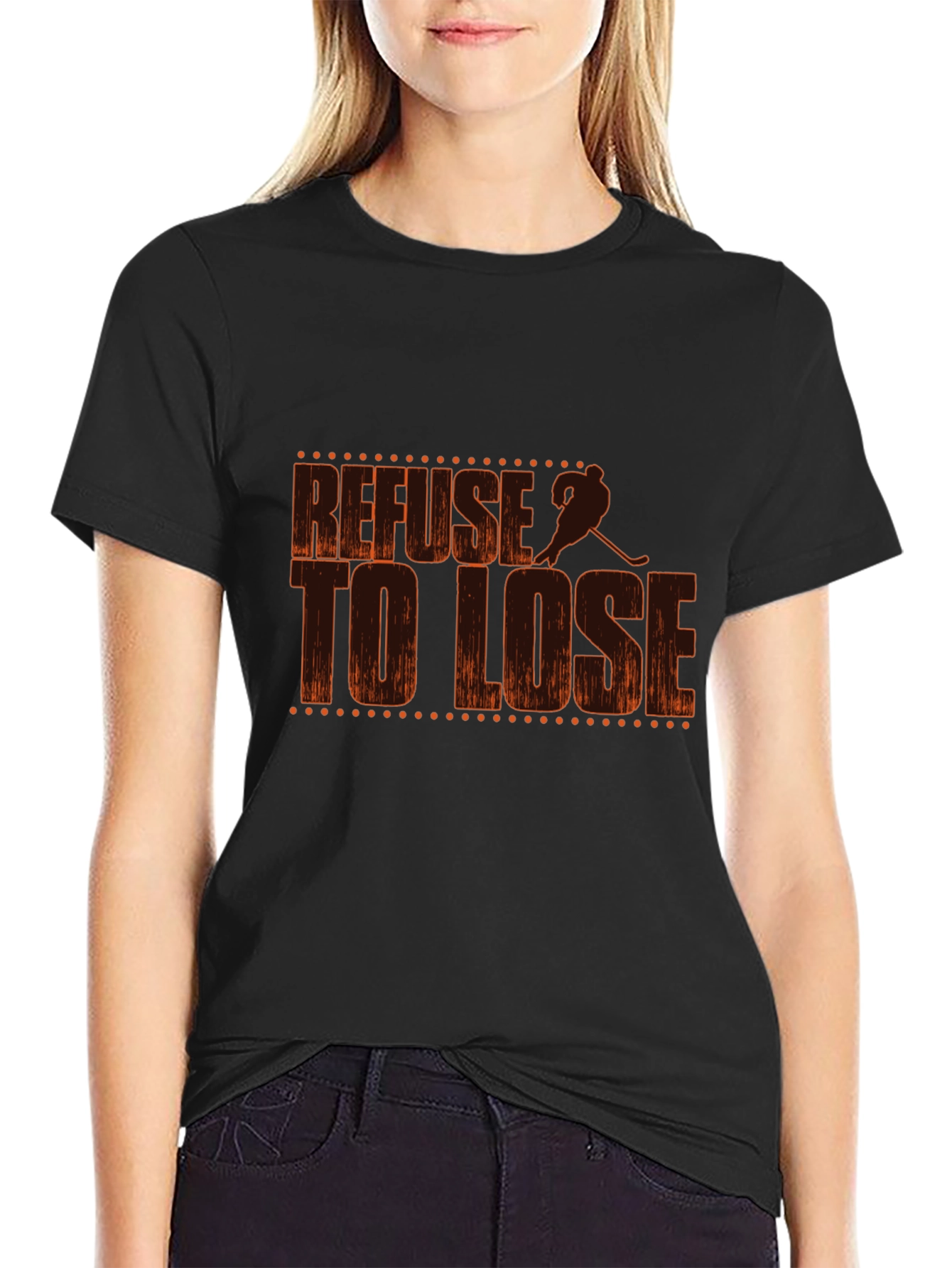 Refuse to Lose Hockey Graphic Tee - Black