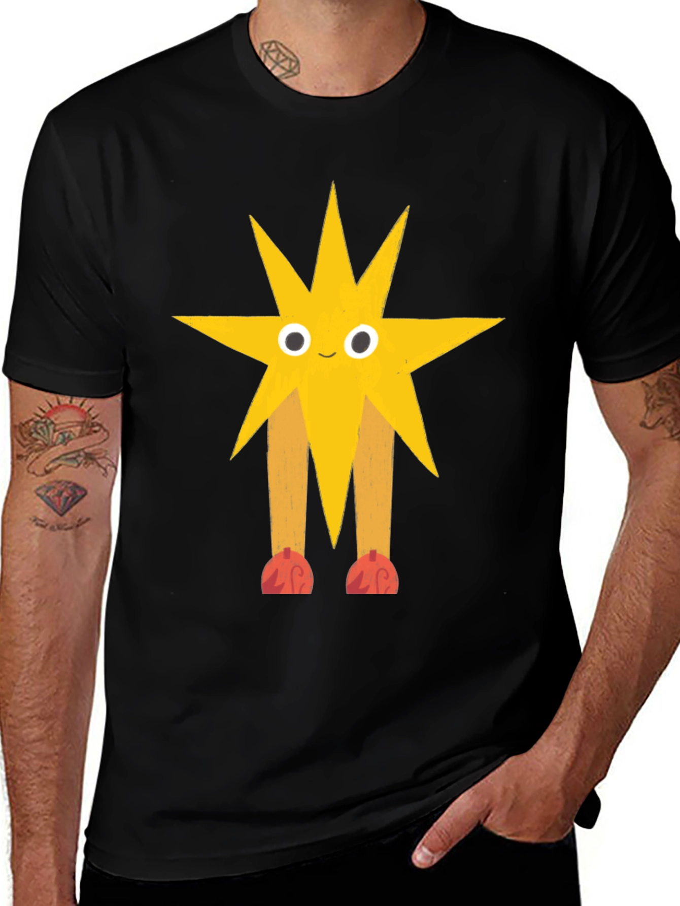 Star Character Graphic Black T-Shirt