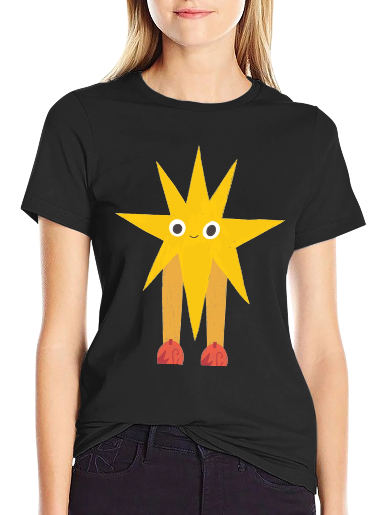 Star Character Graphic Black T-Shirt