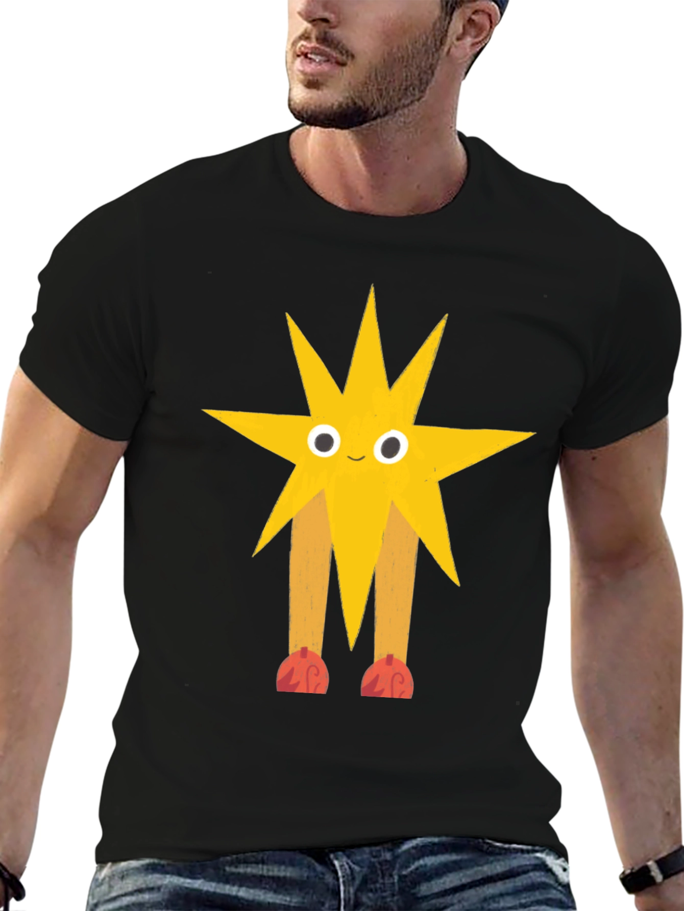 Star Character Graphic Black T-Shirt