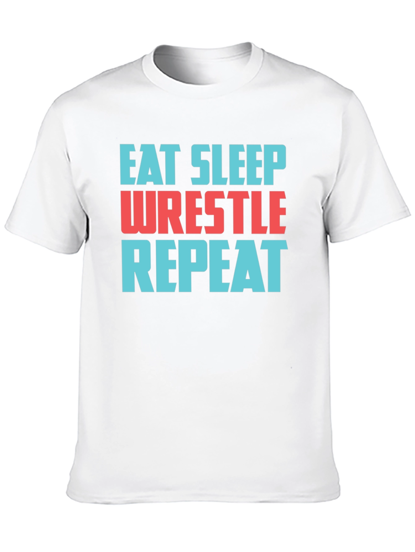 Eat Sleep Wrestle Repeat Black T-Shirt