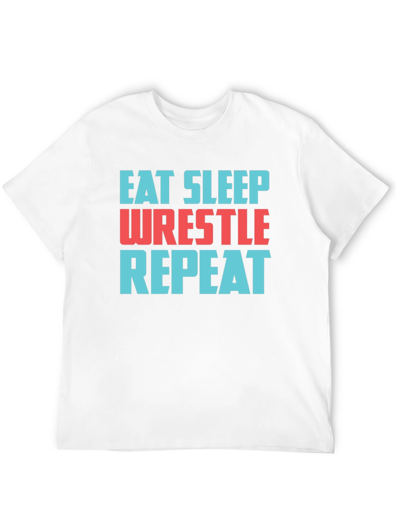 Eat Sleep Wrestle Repeat Black T-Shirt