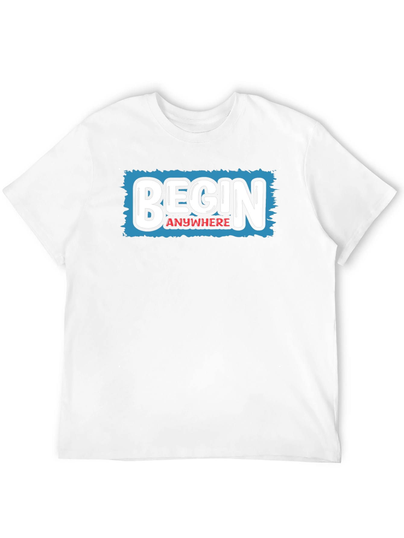 Begin Anywhere Graphic Tee - Motivational Black T-Shirt