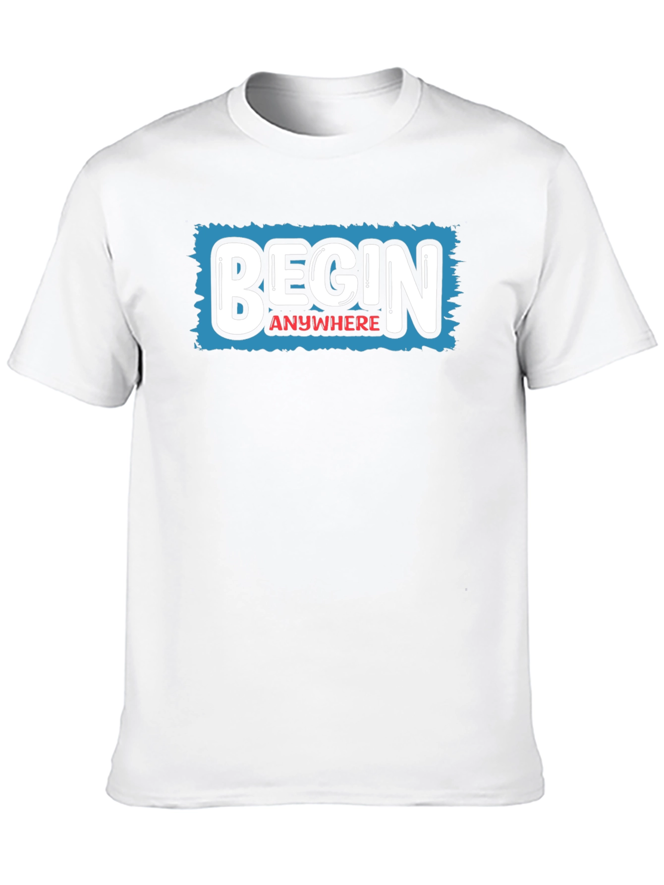 Begin Anywhere Graphic Tee - Motivational Black T-Shirt