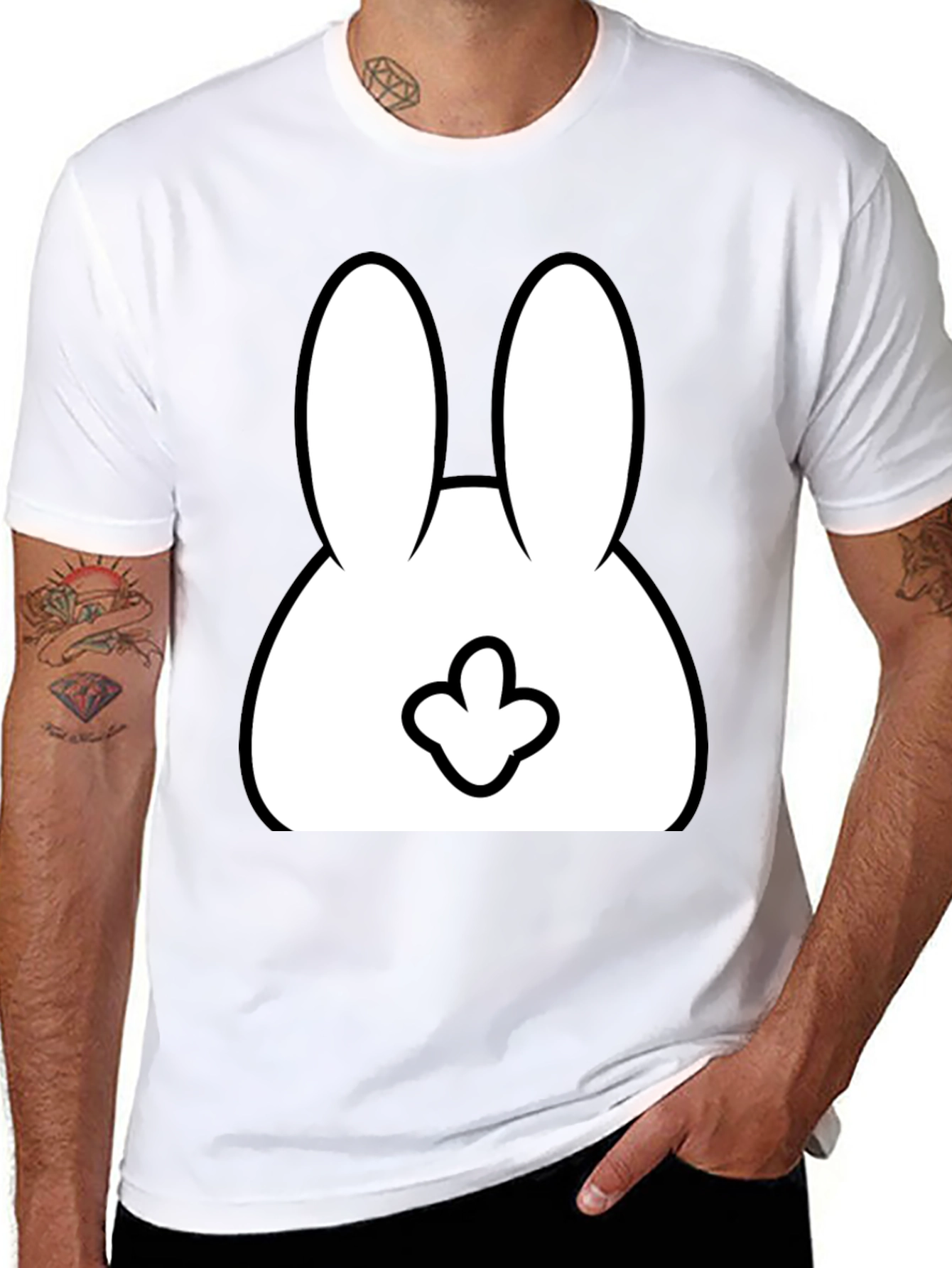 Funny Bunny Graphic T-Shirt - Black Cotton Tee