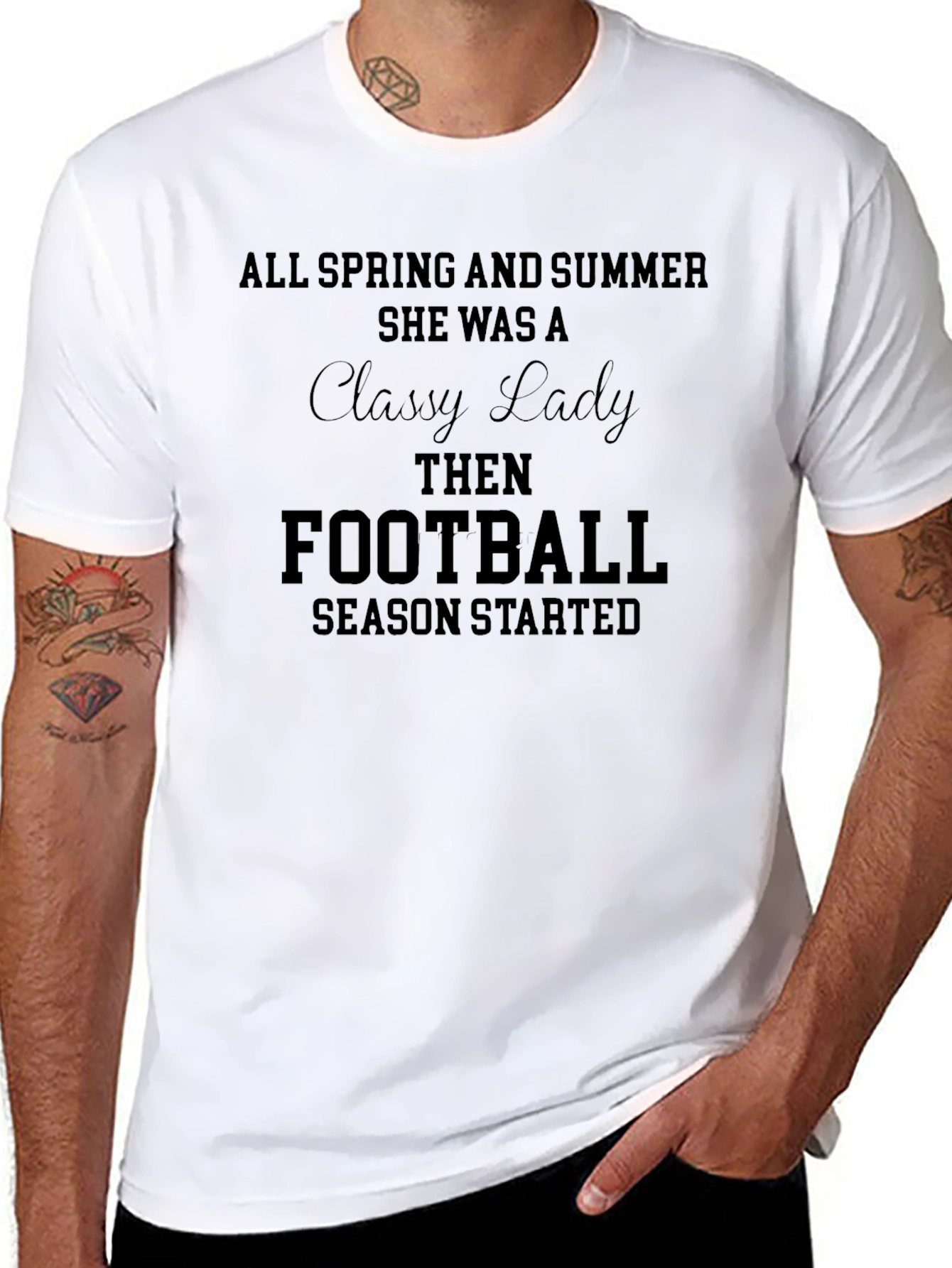 Classy Lady Football Season T-Shirt