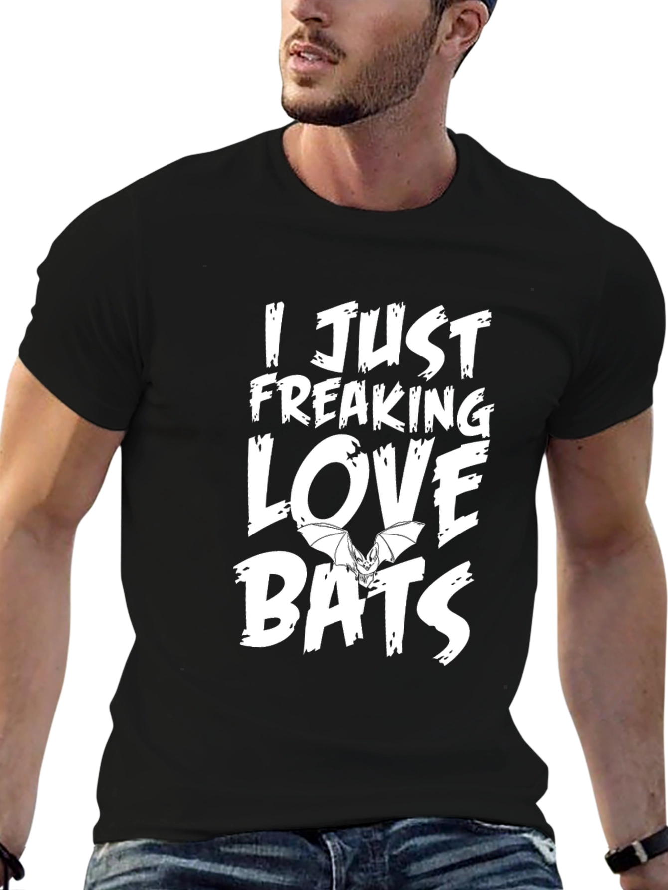 I Just Freaking Love Bats T-Shirt - Black