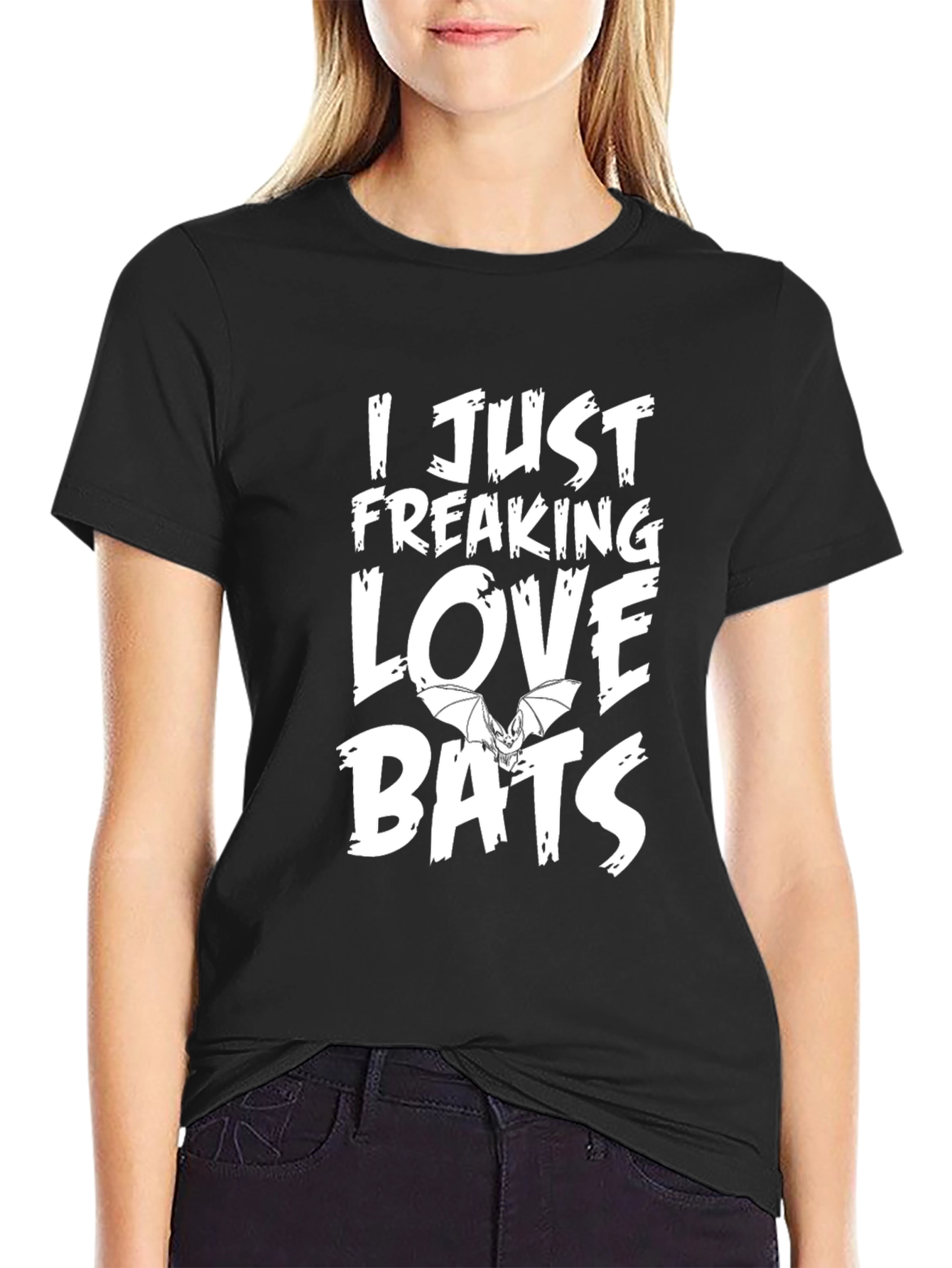 I Just Freaking Love Bats T-Shirt - Black
