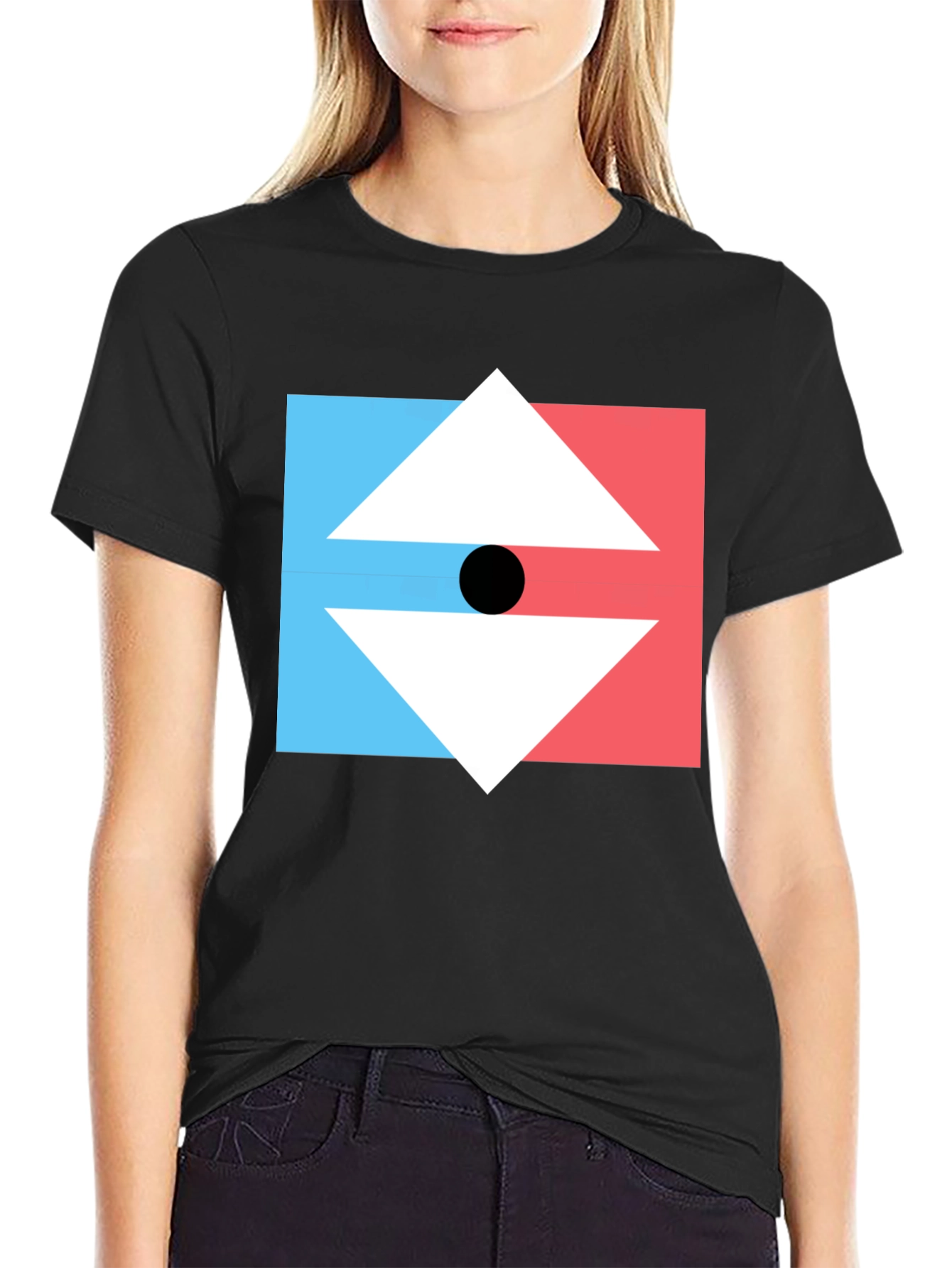 Geometric Arrow Graphic Tee - Mens Black T-Shirt