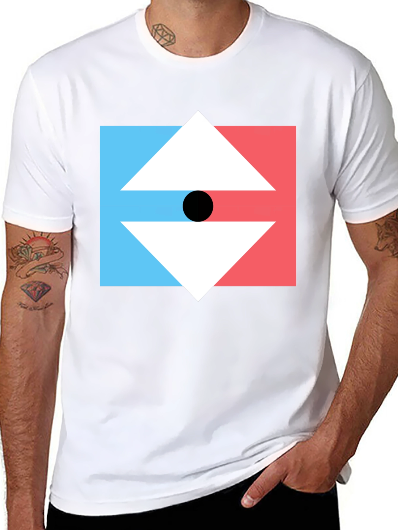 Geometric Arrow Graphic Tee - Mens Black T-Shirt