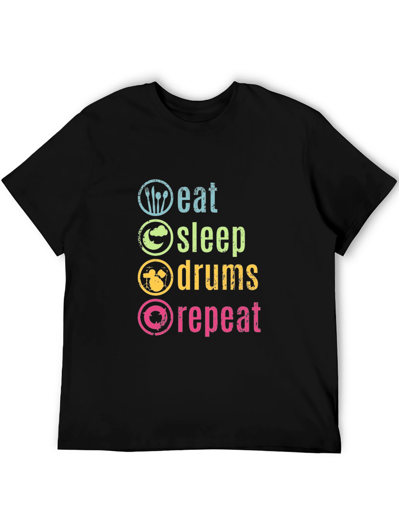 Eat Sleep Drums Repeat Graphic T-Shirt