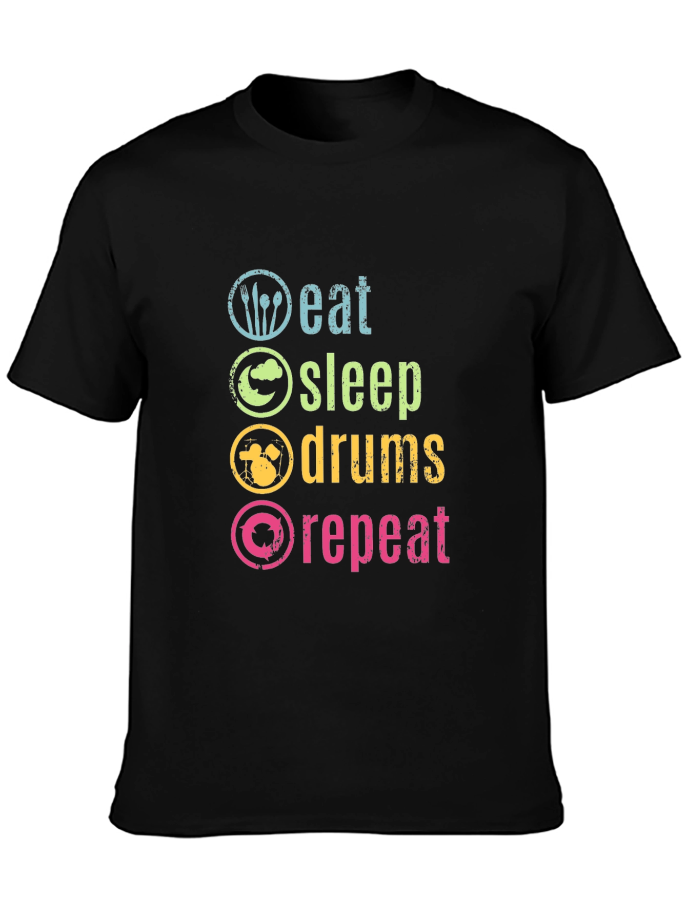 Eat Sleep Drums Repeat Graphic T-Shirt