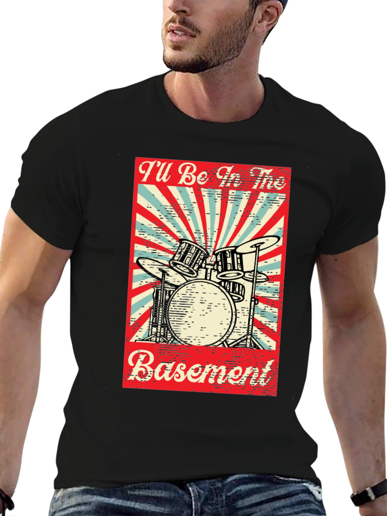 Drumset Basement Graphic Tee - Black