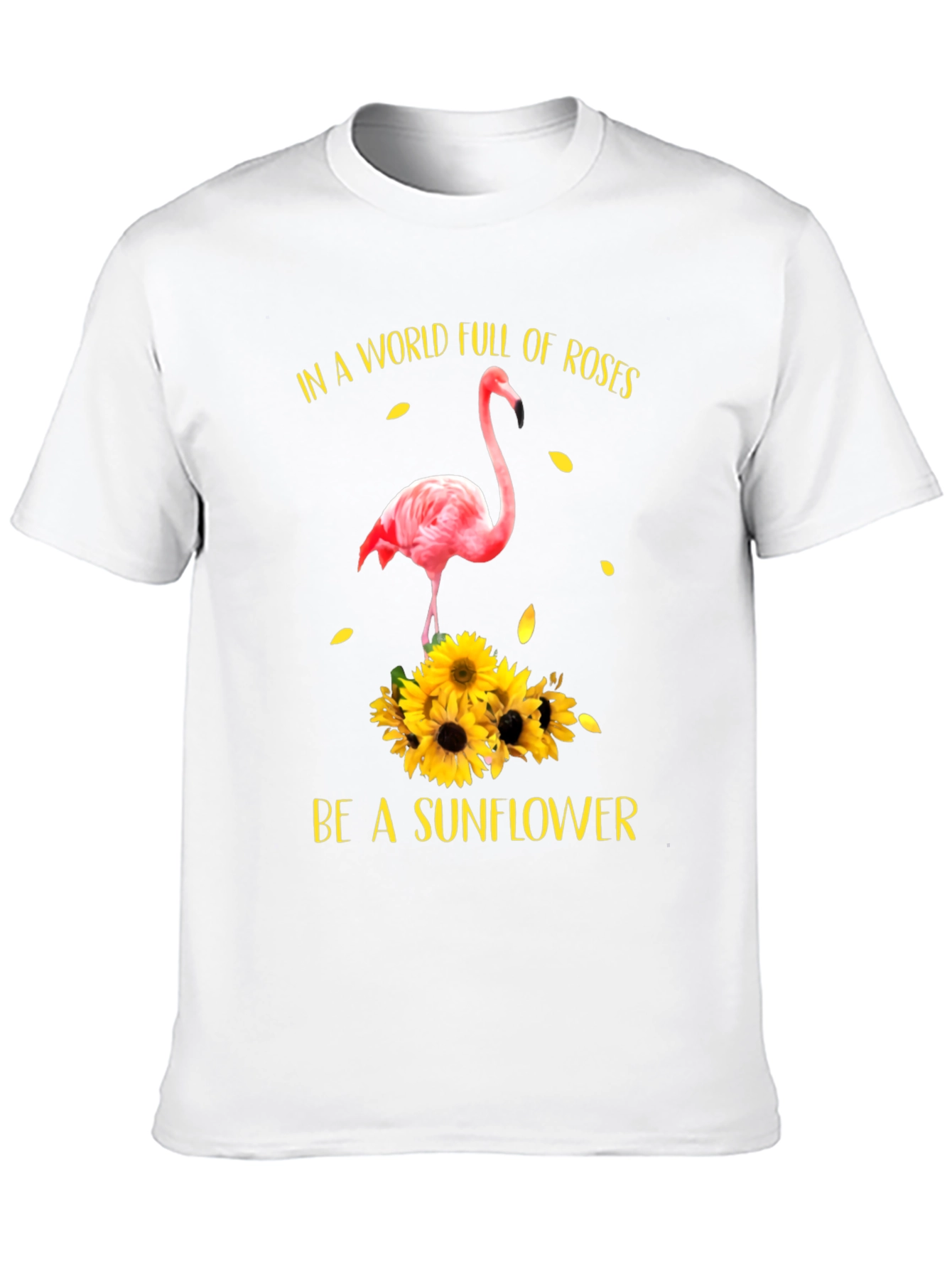 Flamingo Sunflower Graphic T-Shirt
