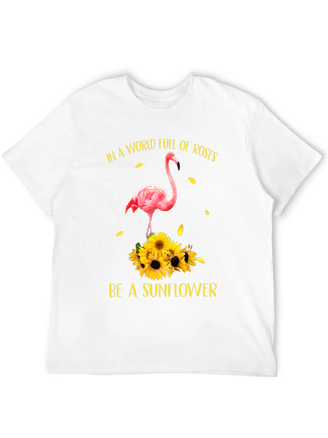 Flamingo Sunflower Graphic T-Shirt