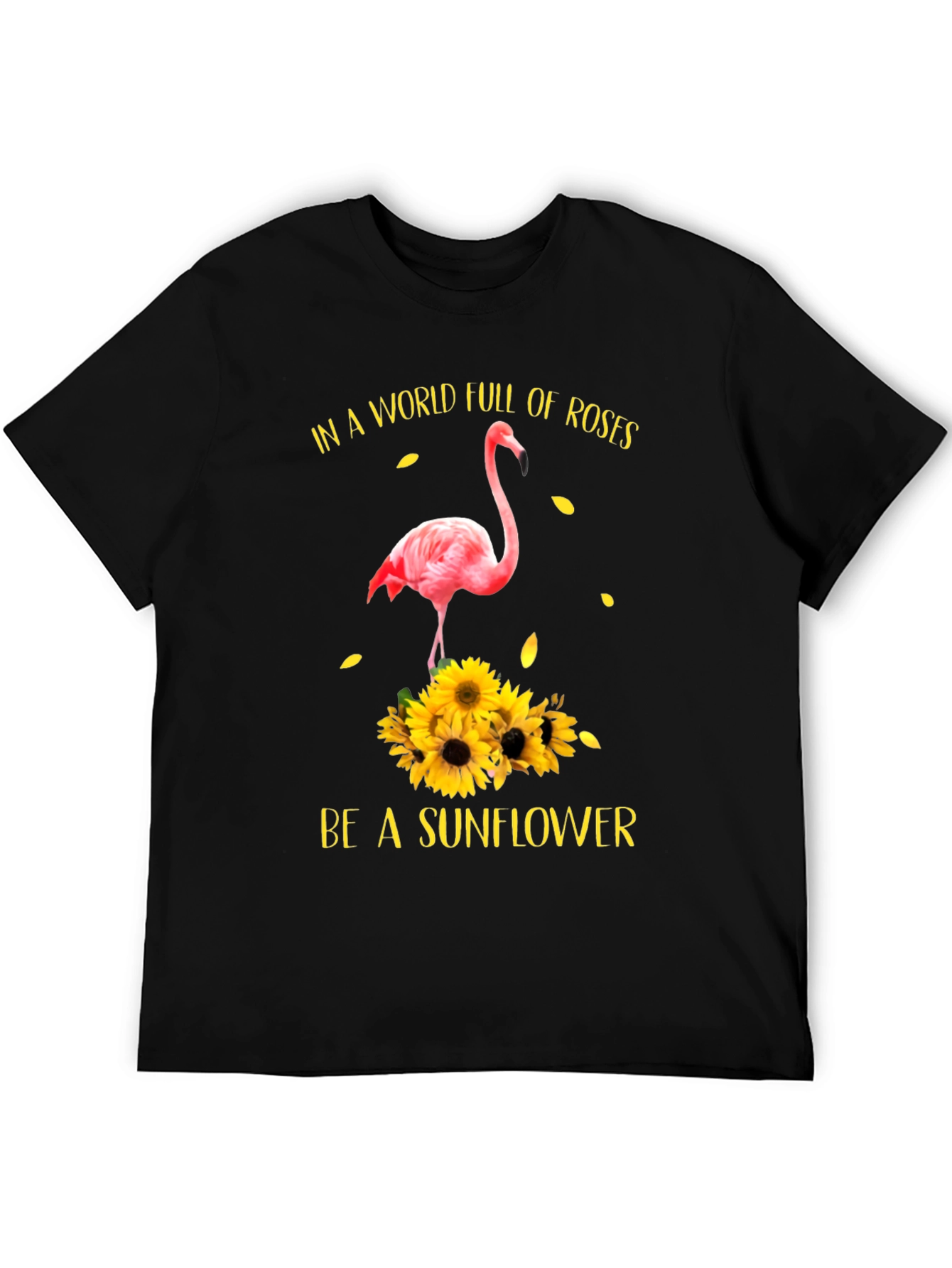 Flamingo Sunflower Graphic T-Shirt