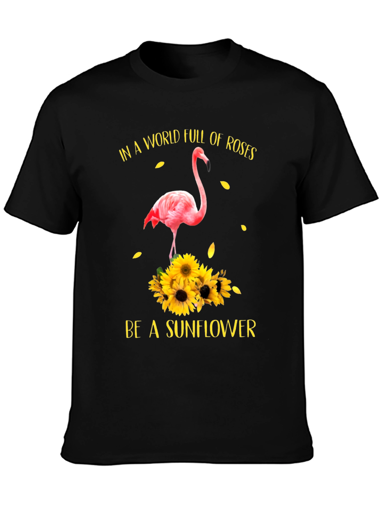 Flamingo Sunflower Graphic T-Shirt
