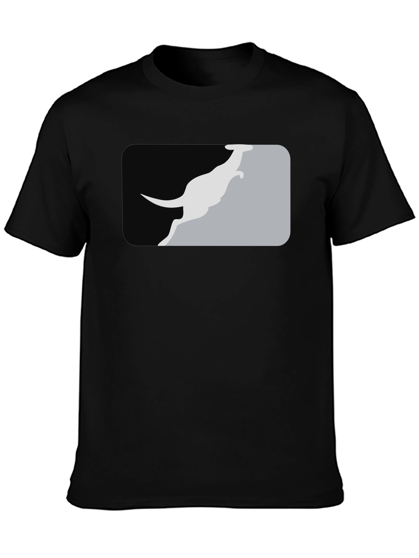 Kangaroo Silhouette Graphic Tee - Black Casual Shirt