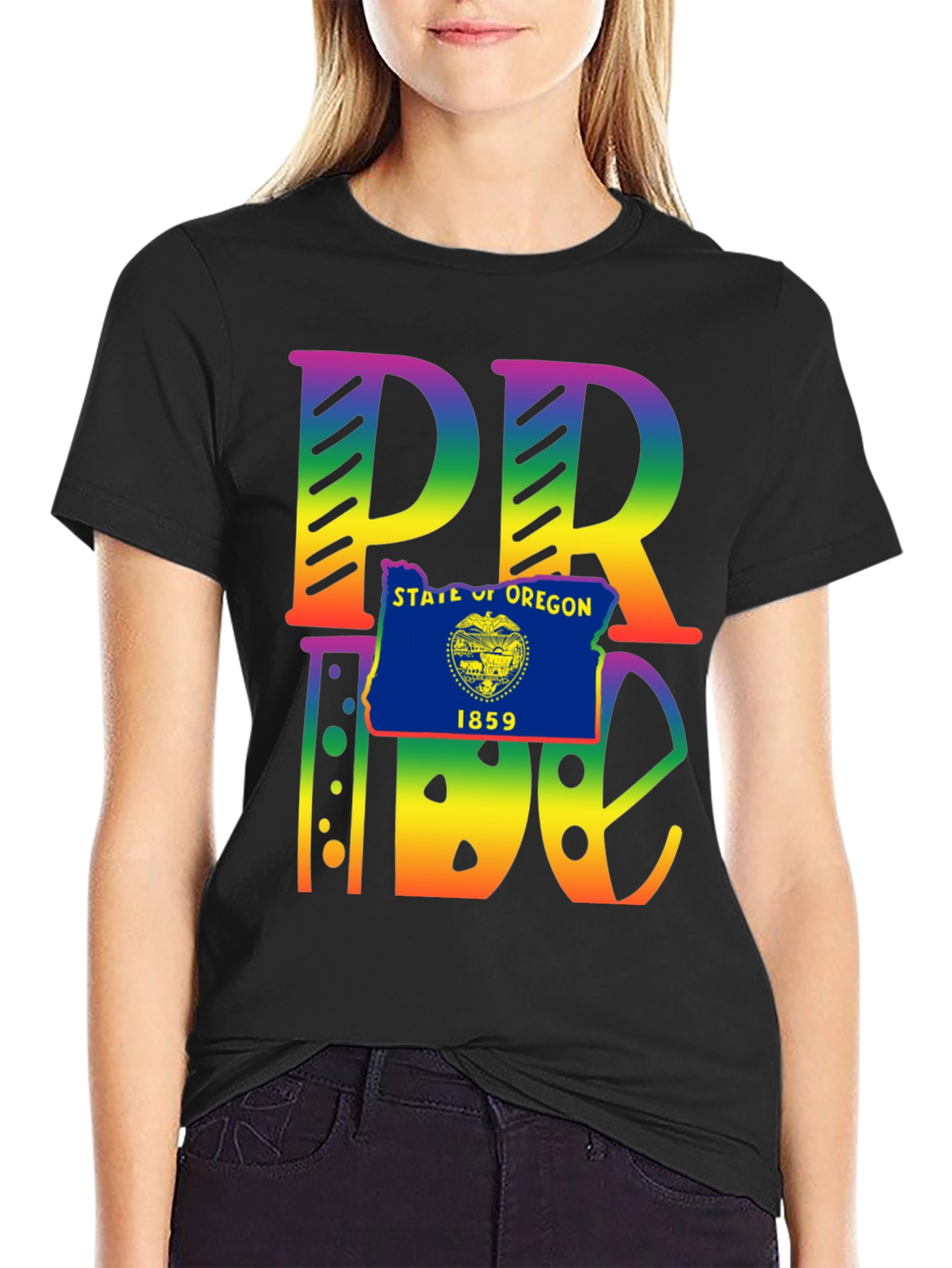 Oregon Pride T-Shirt - Rainbow Graphic Tee