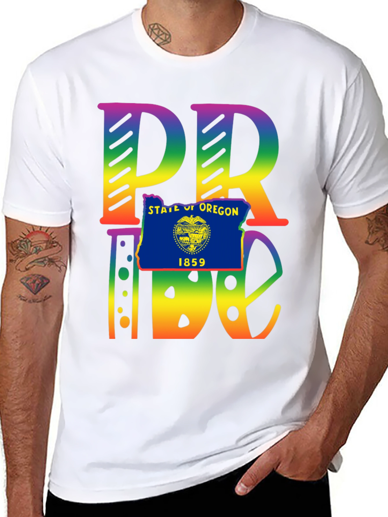 Oregon Pride T-Shirt - Rainbow Graphic Tee