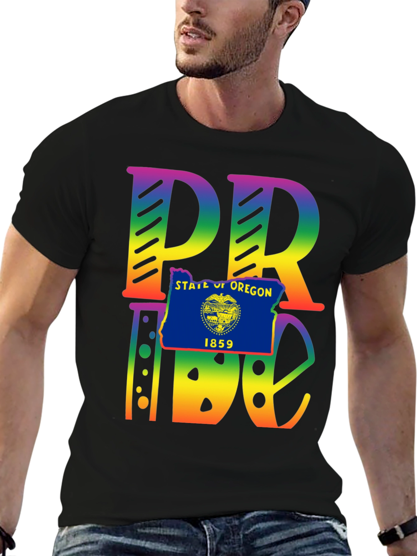 Oregon Pride T-Shirt - Rainbow Graphic Tee