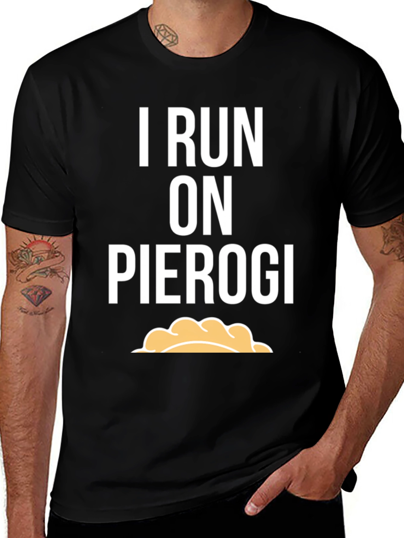 I Run On Pierogi T-Shirt - Funny Foodie Tee