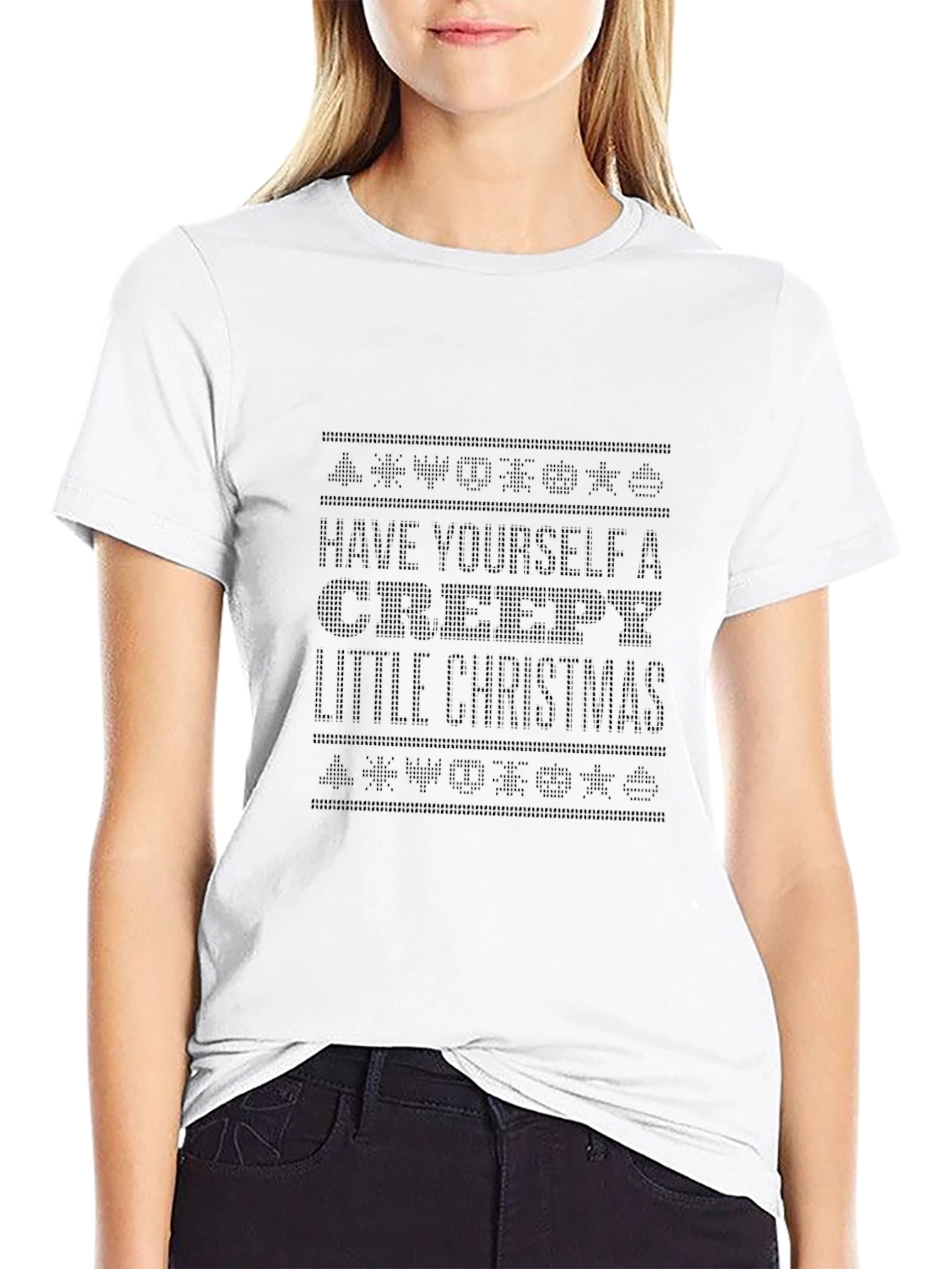 Creepy Christmas Graphic Tee - Soft Black Cotton Shirt