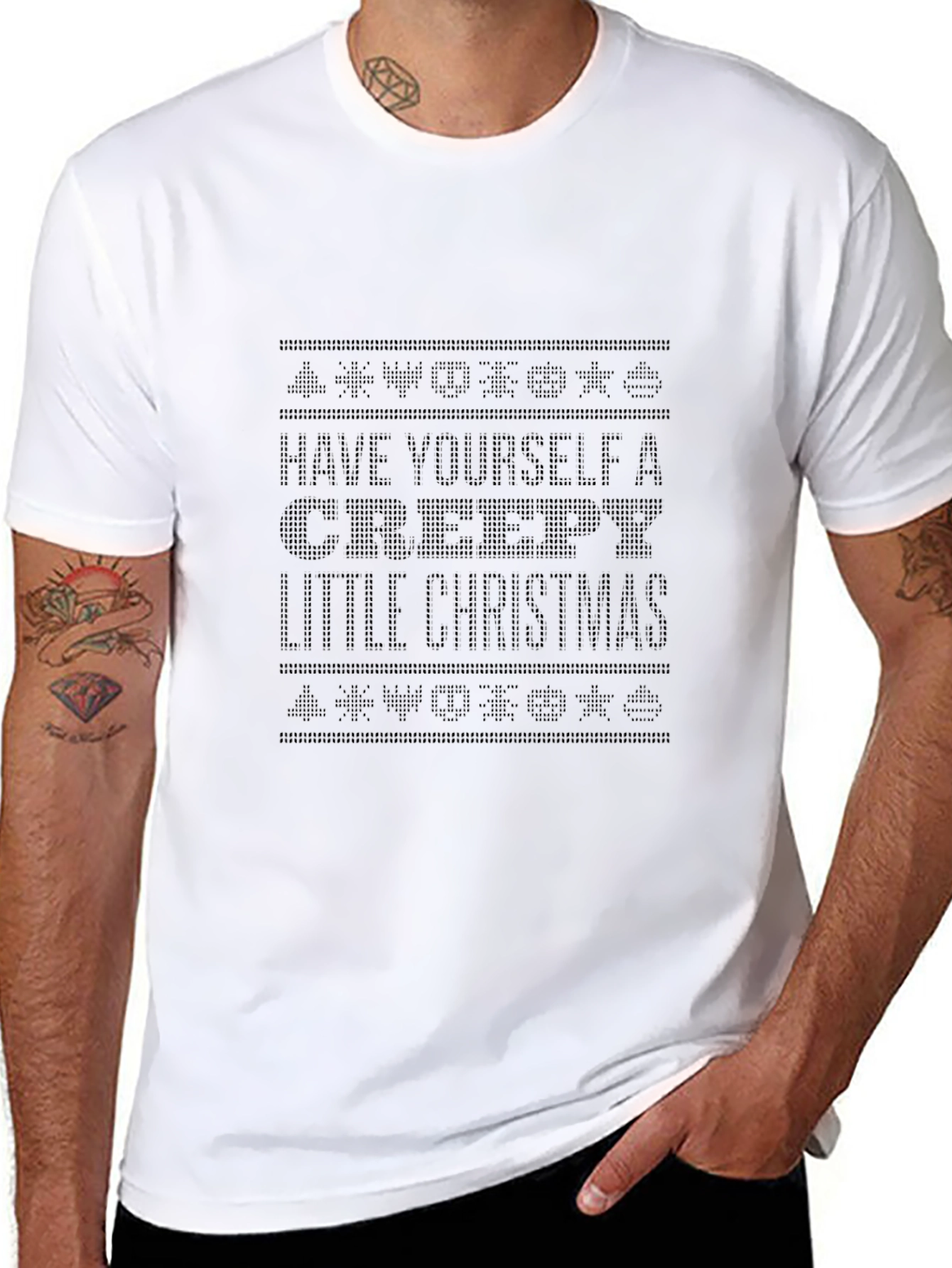 Creepy Christmas Graphic Tee - Soft Black Cotton Shirt