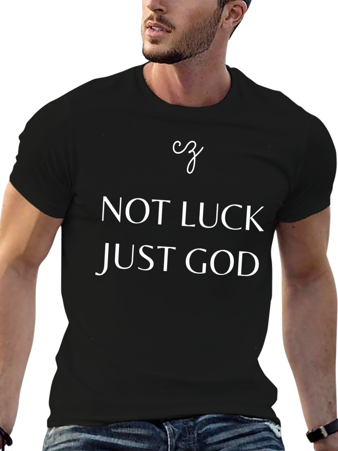 Not Luck Just God Tee - Black Christian T-Shirt