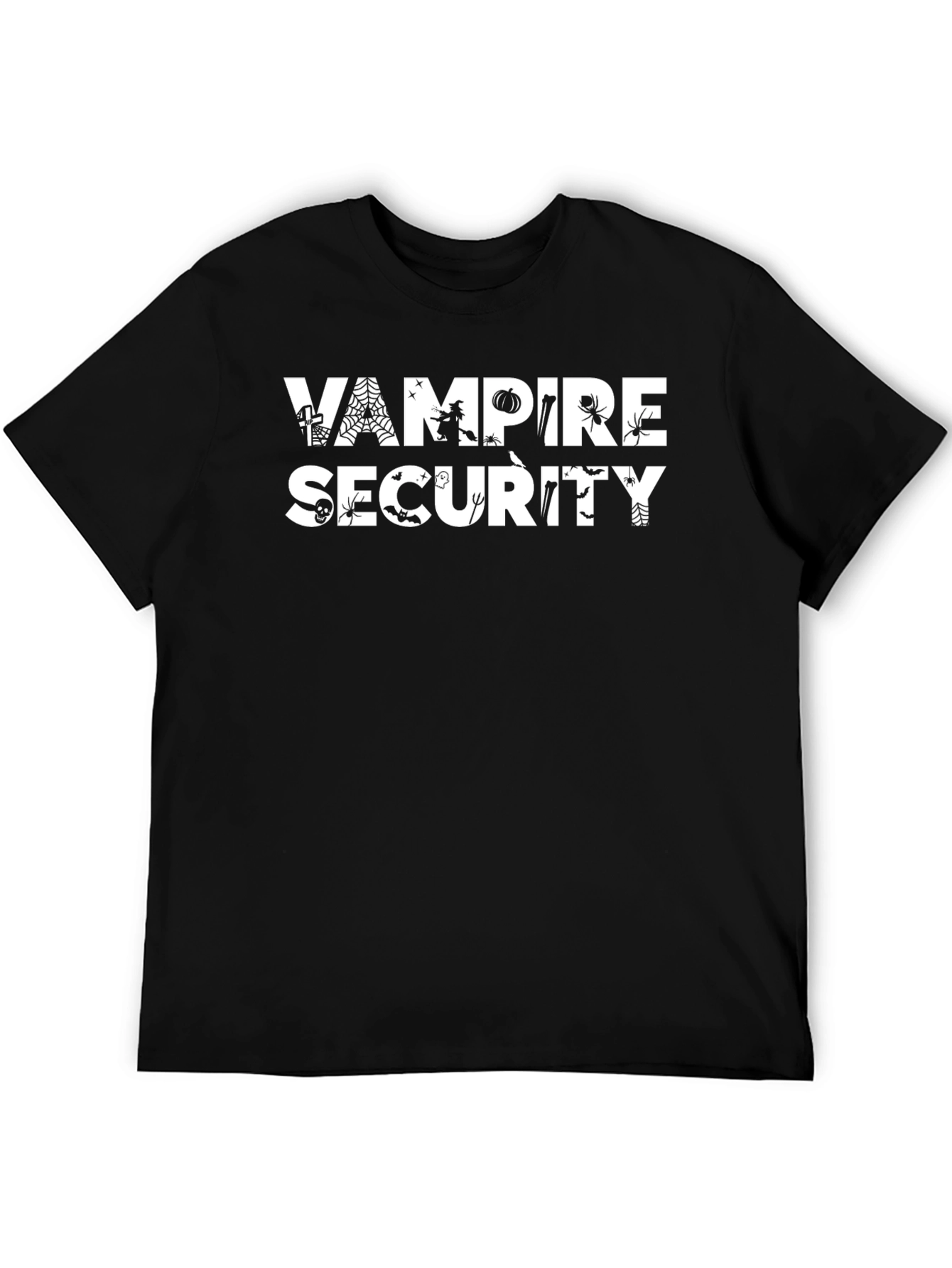 Vampire Security Graphic T-Shirt - Halloween Crew Neck Tee