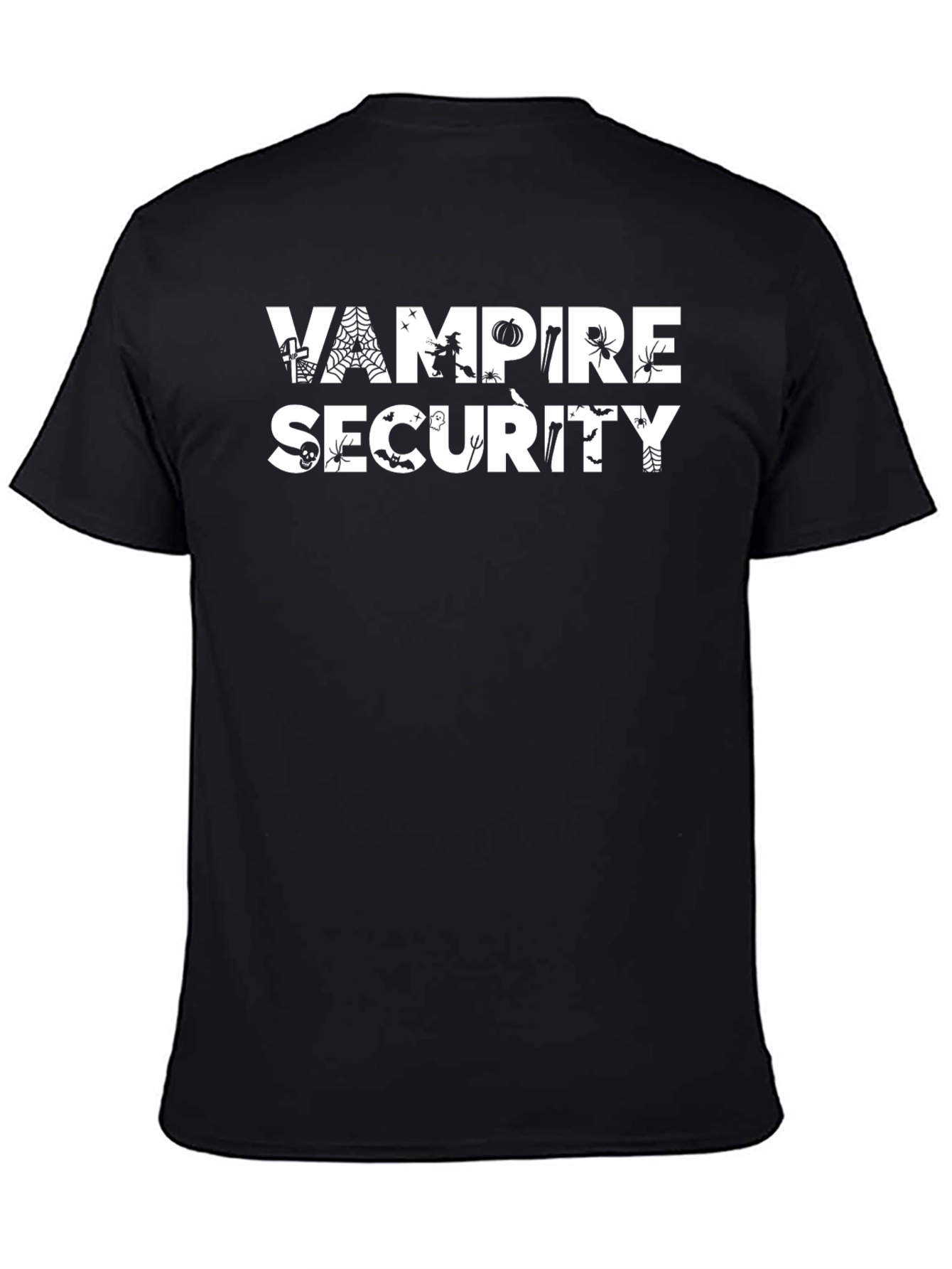 Vampire Security Graphic T-Shirt - Halloween Crew Neck Tee