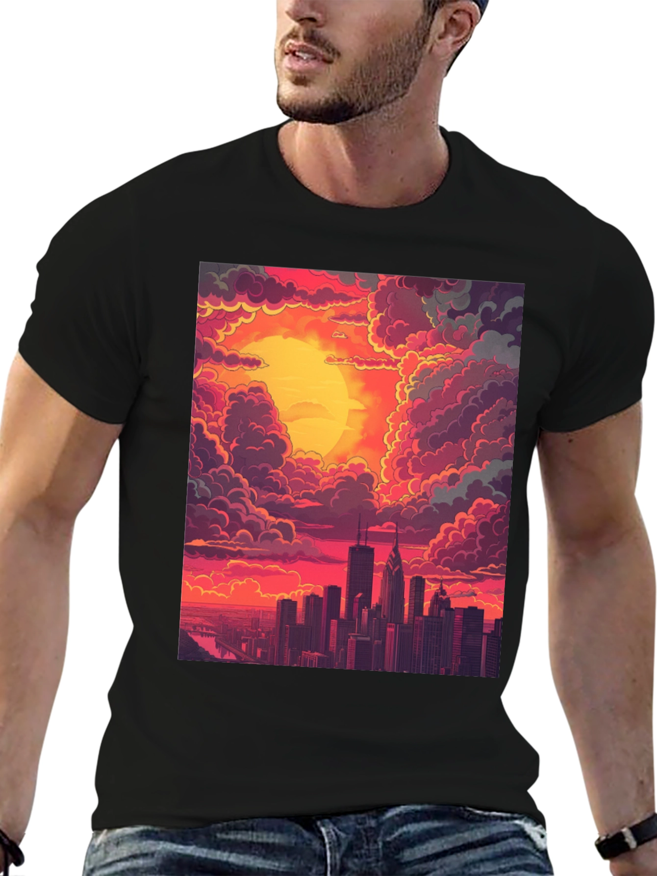 Cityscape Sunset Graphic Tee
