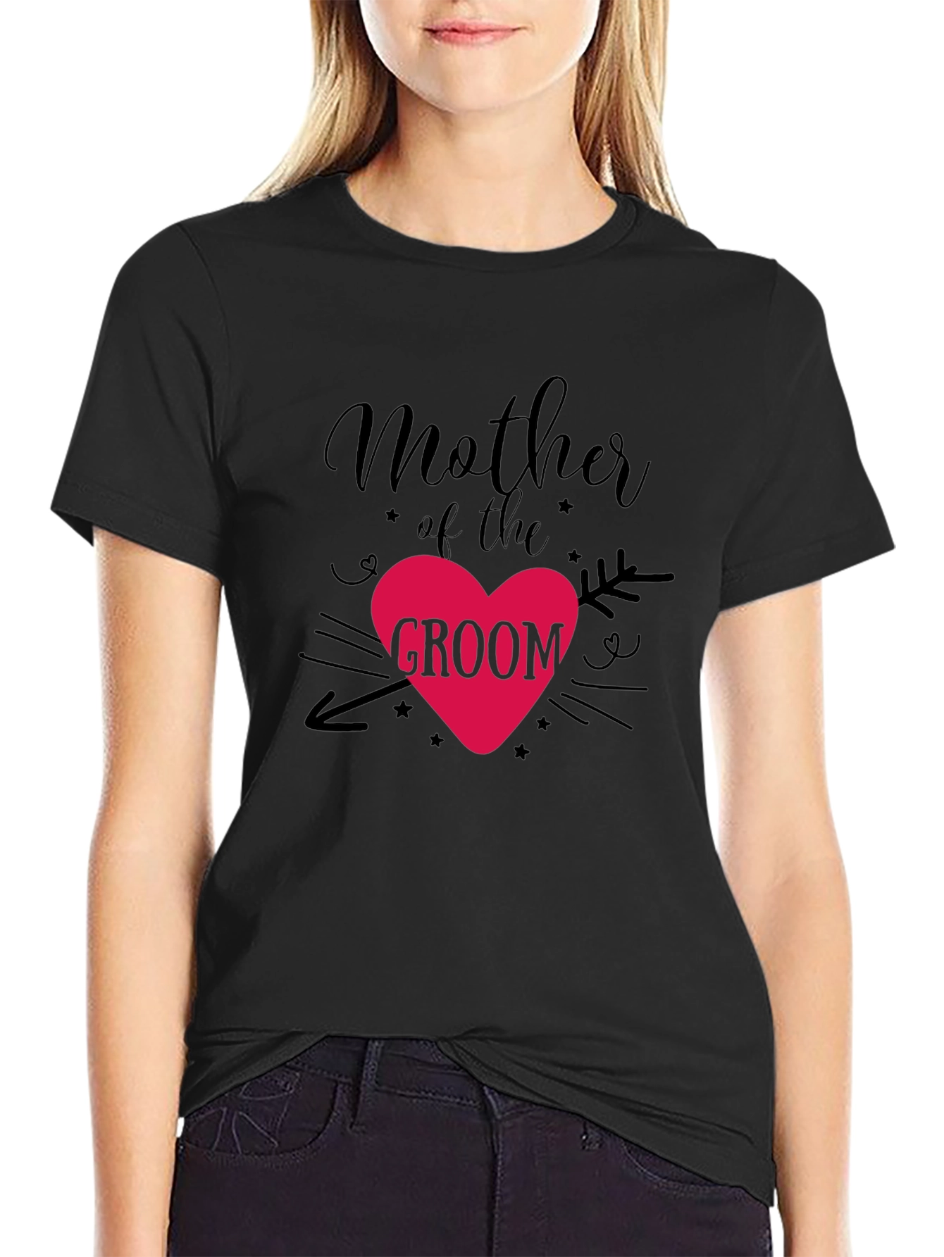 Mother of the Groom T-Shirt - Heart Design